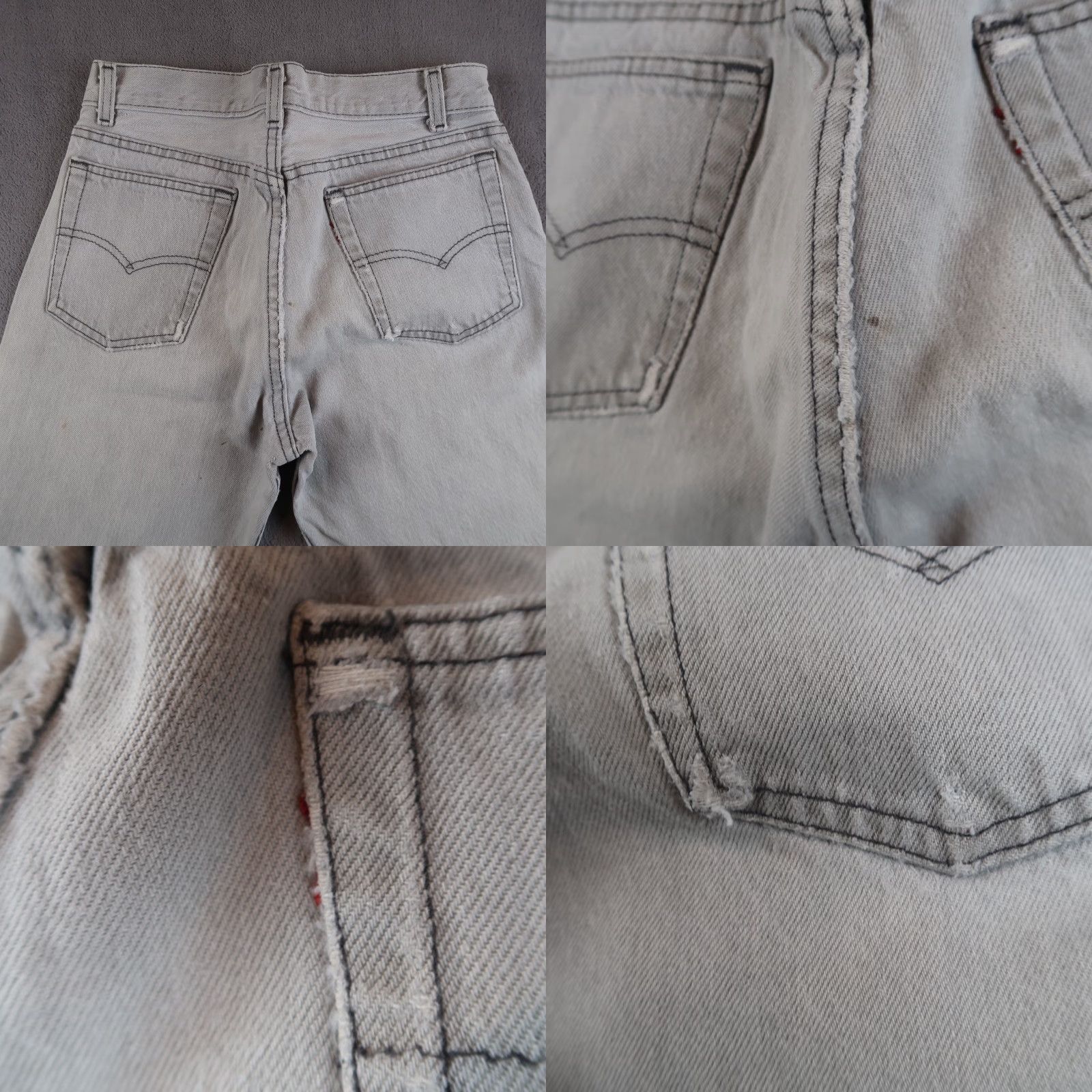 Levi's VINTAGE Levi's 701 Jeans Womens Regular 29x32 Gray Denim Straight 90s Size 29" - 11 Thumbnail