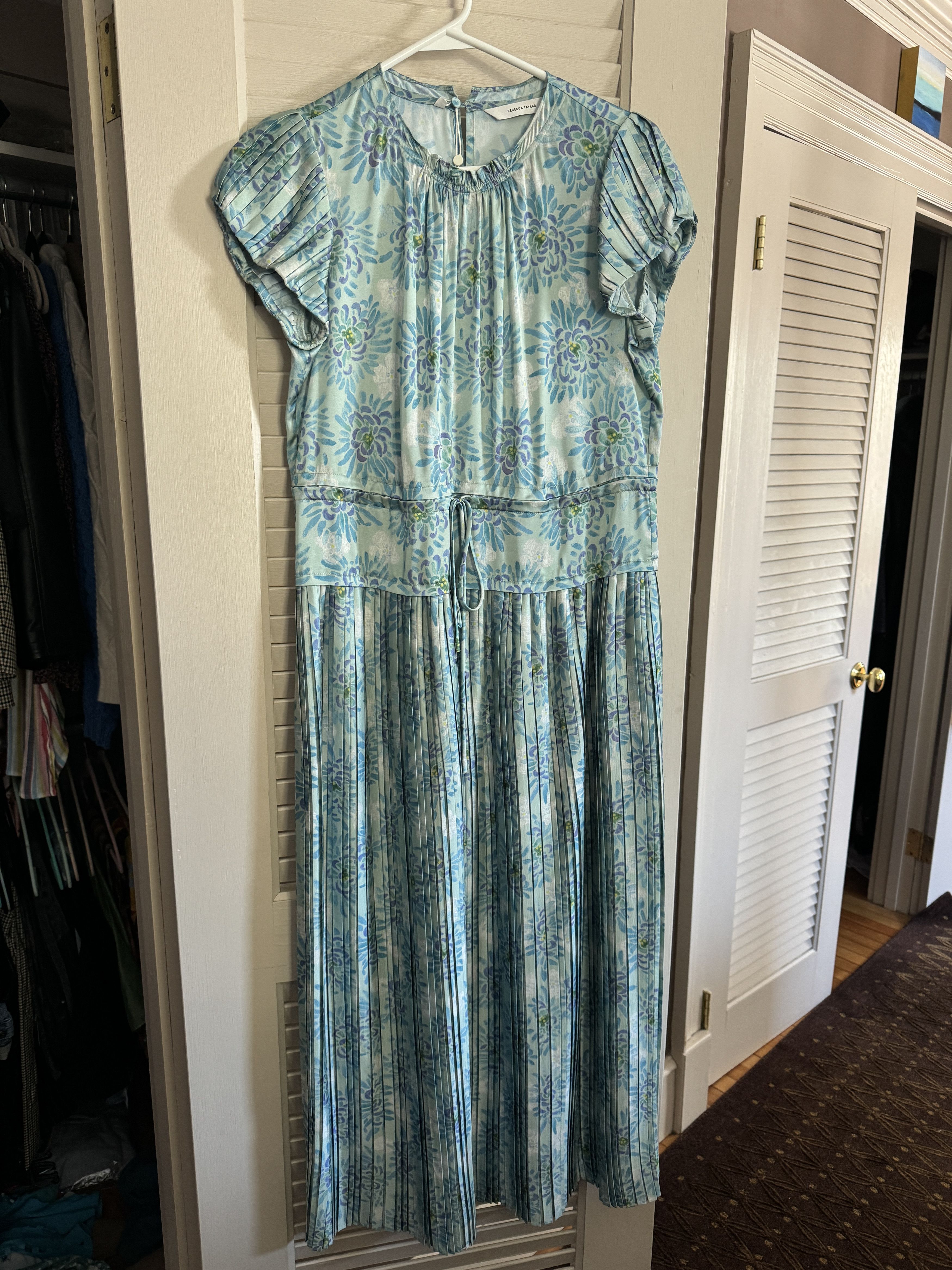 Rebecca Taylor Rebecca Taylor Blue & Green Floral Maxi Dress Size XS / US 0-2 / IT 36-38 - 2 Thumbnail