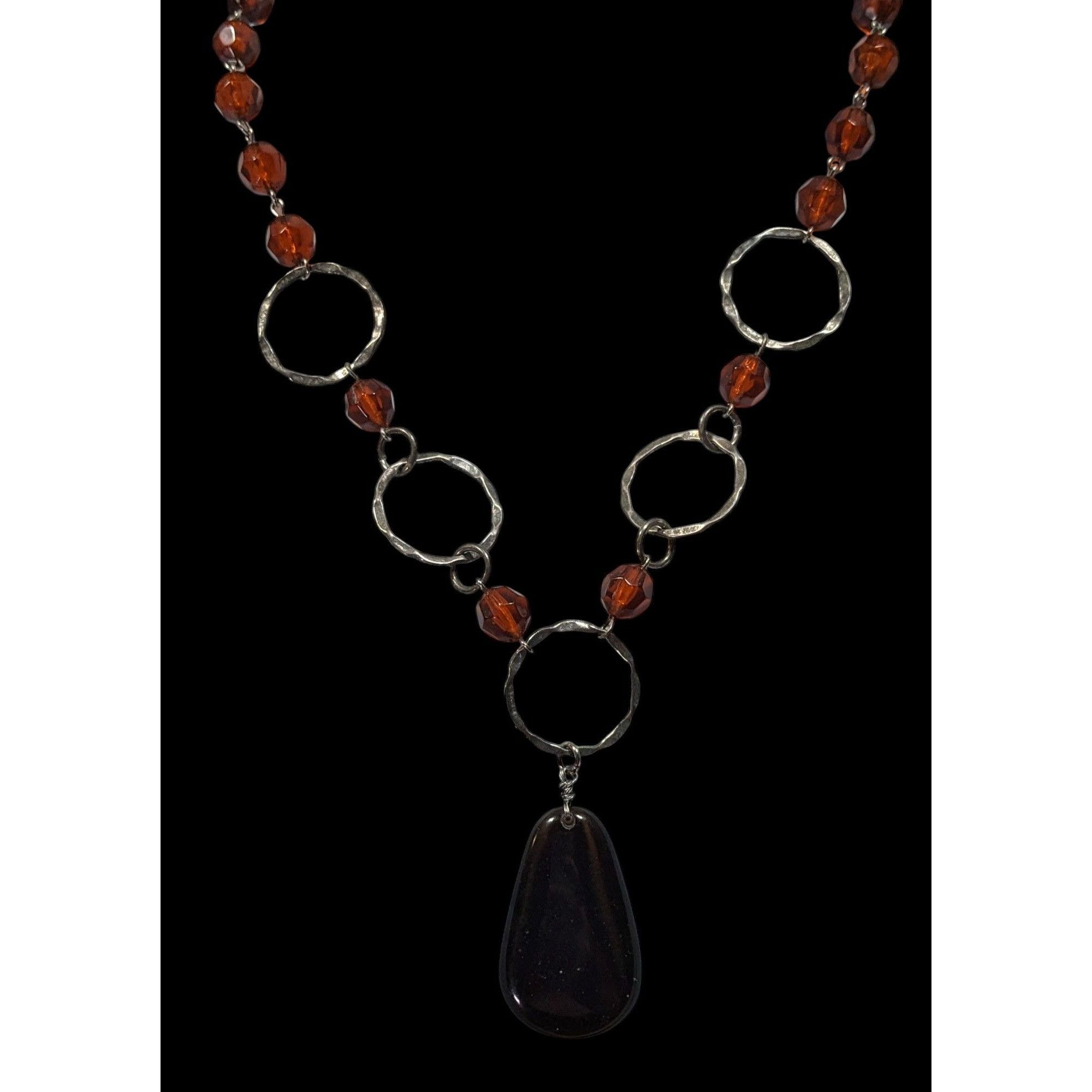 Other Retro Brown Beaded Rustic Teardrop Necklace Size ONE SIZE - 4 Thumbnail