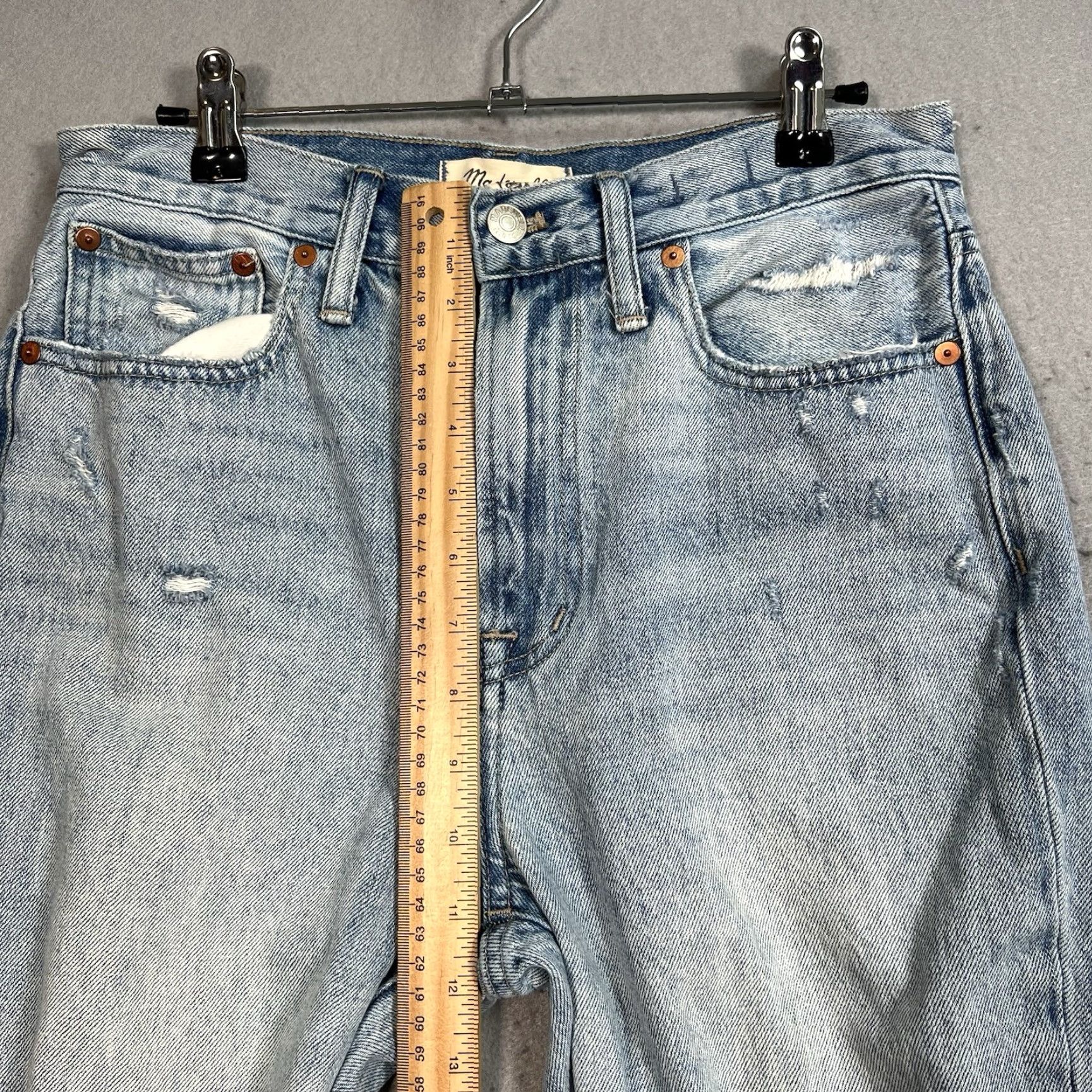 Madewell VINTAGE Maxwell The Perfect Vintage Jeans Womens 27 Blue Light Wash Denim Tapered Leg Size 27" / US 4 / IT 40 - 7 Thumbnail