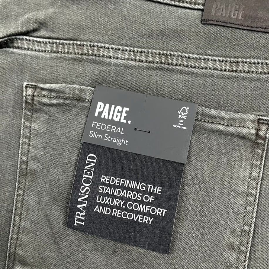 Paige Paige Federal Pants Mens 40 x 33 Slim Straight Smokey Gray Flex Stretch Zip NEW Size US 40 / EU 56 - 5 Thumbnail