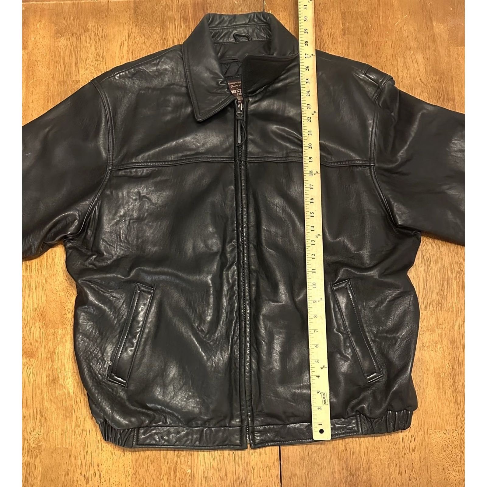Vintage VINTAGE American Classics Full Zip Insulated Leather Jacket XL Black Motorcycle Coat Mens Size US XL / EU 56 / 4 - 7 Thumbnail