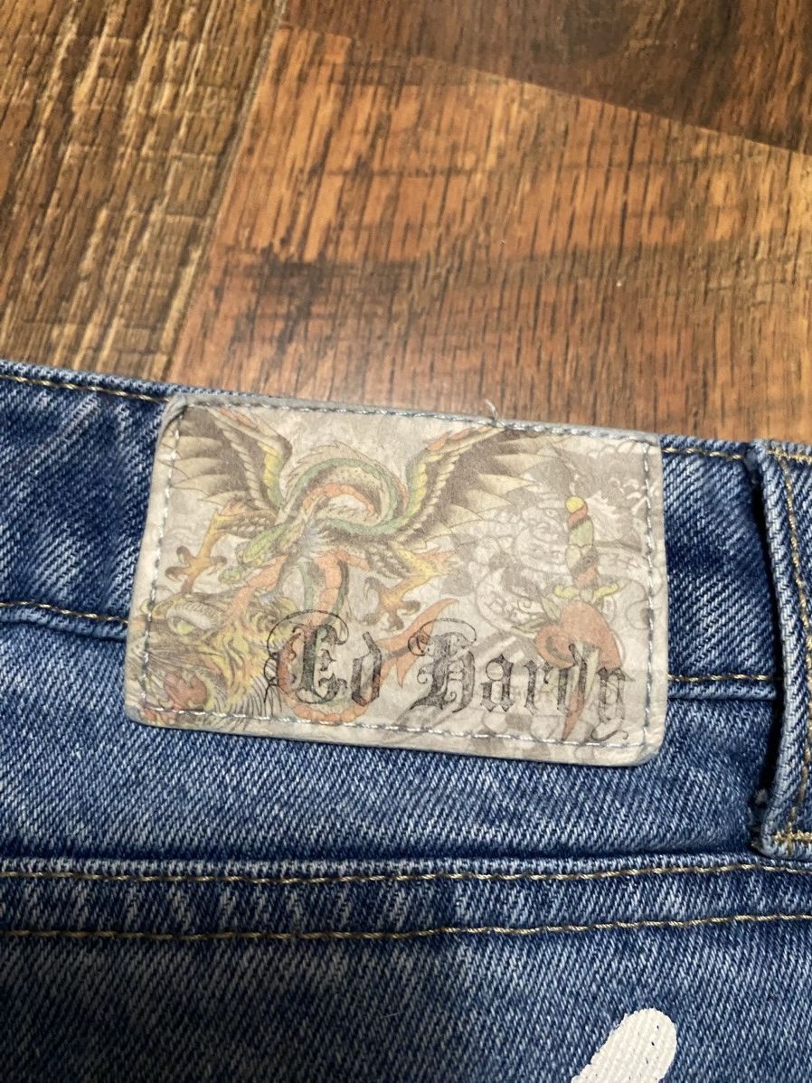 Ed Hardy Ed Hardy Love Kills Slowly Baggy Graphic Denim Rare Tattoo Size 32" / US 10 / IT 46 - 4 Thumbnail