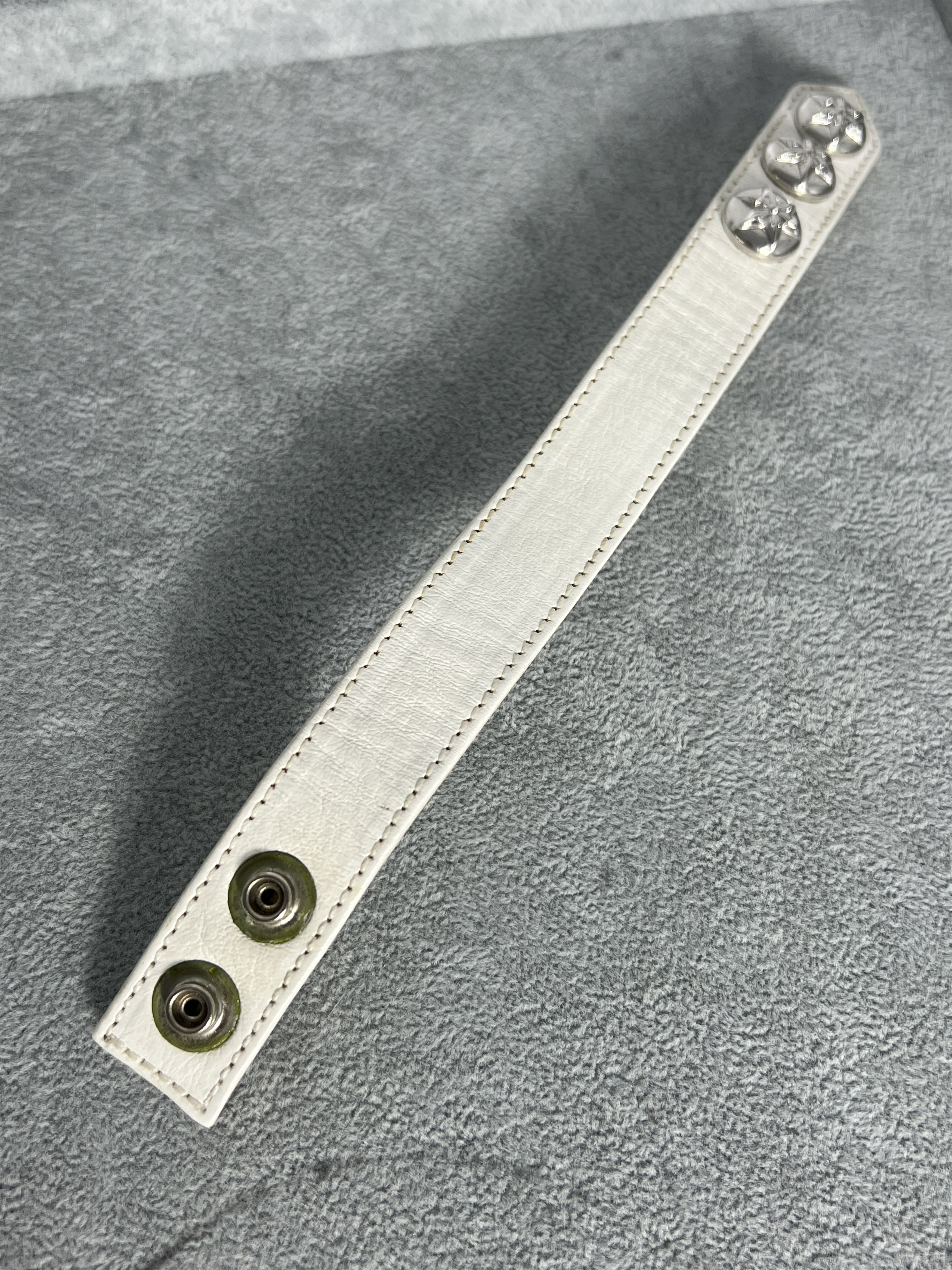 Chrome Hearts Chrome Hearts White Leather Bracelet 3 Star Stud 925 Size ONE SIZE - 8 Thumbnail