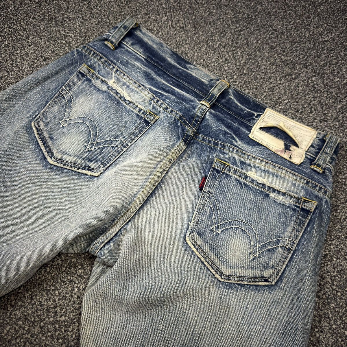 If Six Was Nine 🔥🇯🇵 Vintage 90s Flared Edwin Damage 13oz 503 Denim Jeans Size US 30 / EU 46 - 8 Thumbnail