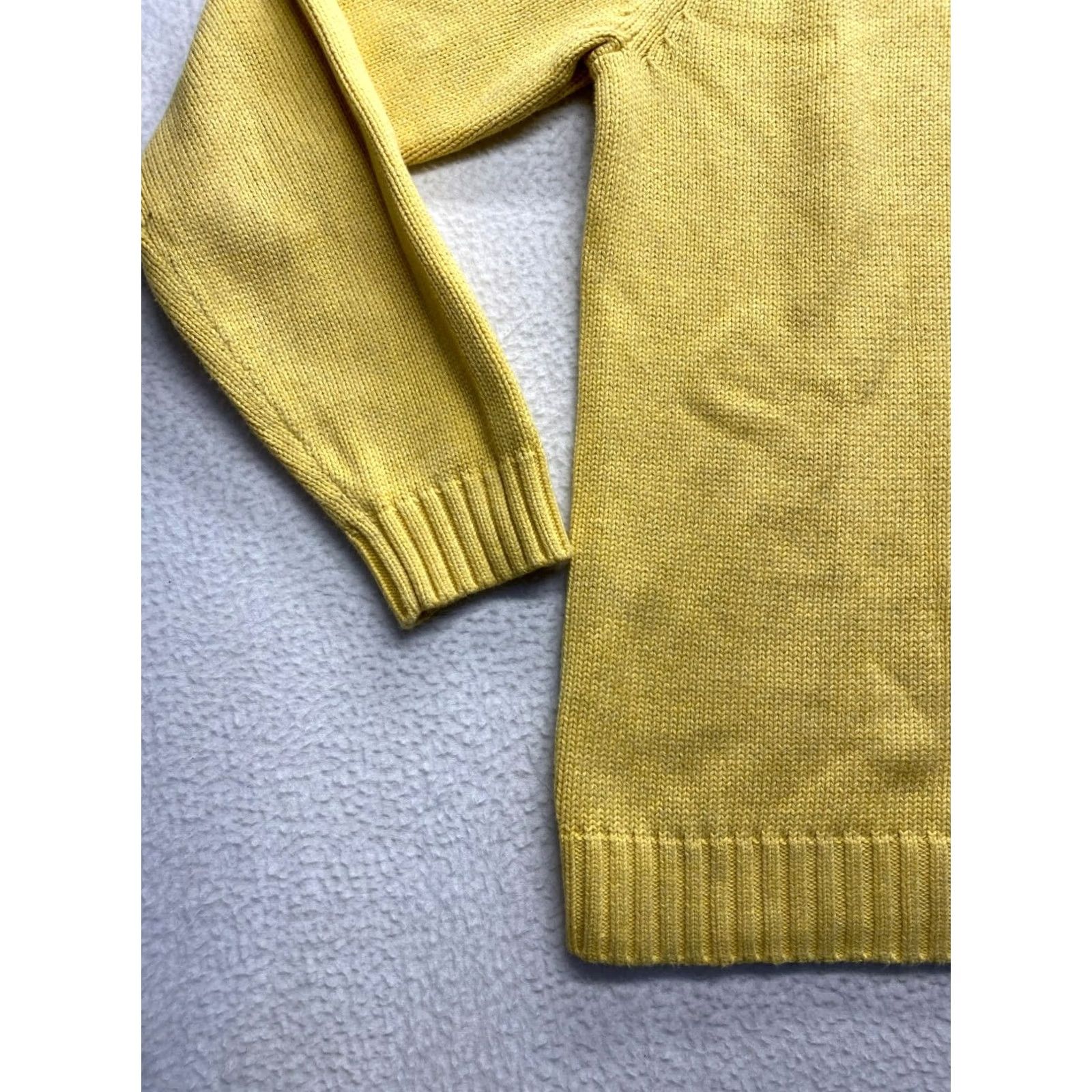 Lands' End VINTAGE Lands End Women’s Turtleneck Sweater Medium Yellow Pullover Cotton Womens Mens? Size M / US 6-8 / IT 42-44 - 3 Thumbnail