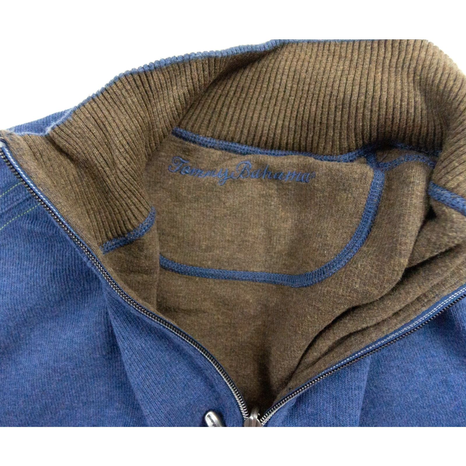 Tommy Bahama VINTAGE Tommy Bahama Sweater Shirt Adult X-Large Blue 1/4 Zip Reversible Outdoor Mens Size US XL / EU 56 / 4 - 4 Thumbnail
