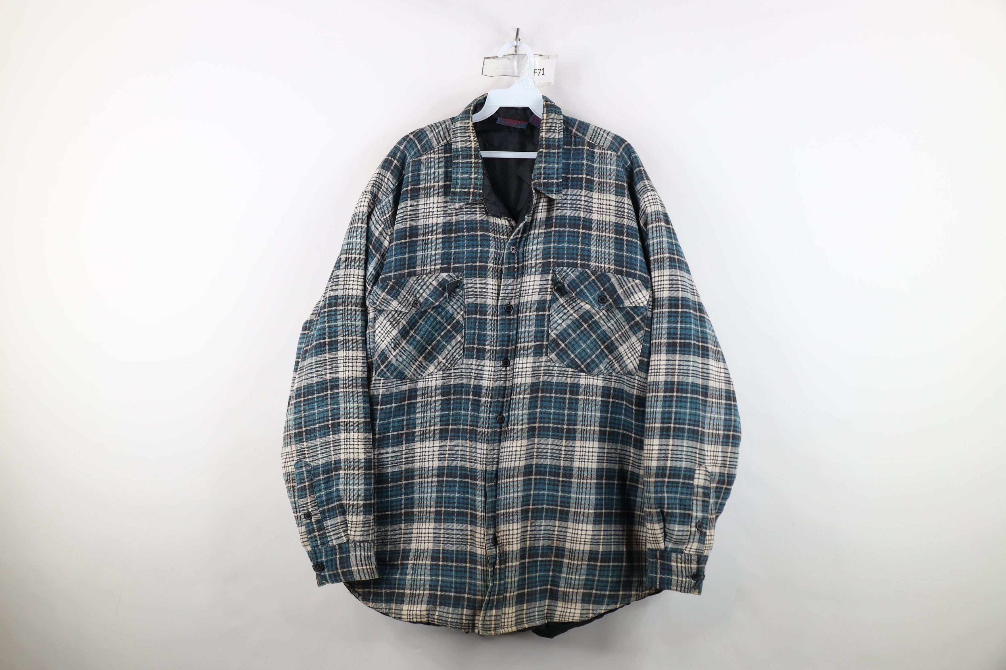 Vintage Vintage 90s Streetwear Quilted Flannel Button Shirt Jacket Size US XXL / EU 58 / 5 - 1 Thumbnail