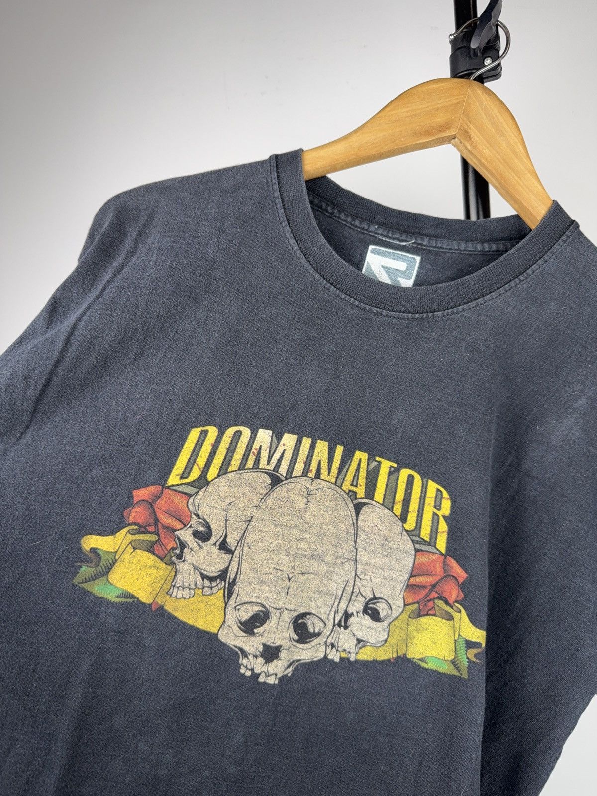 Vintage 00s Y2K Dominator Triple Skull Biker Moto Graphic T-Shirt Size US M / EU 48-50 / 2 - 4 Thumbnail