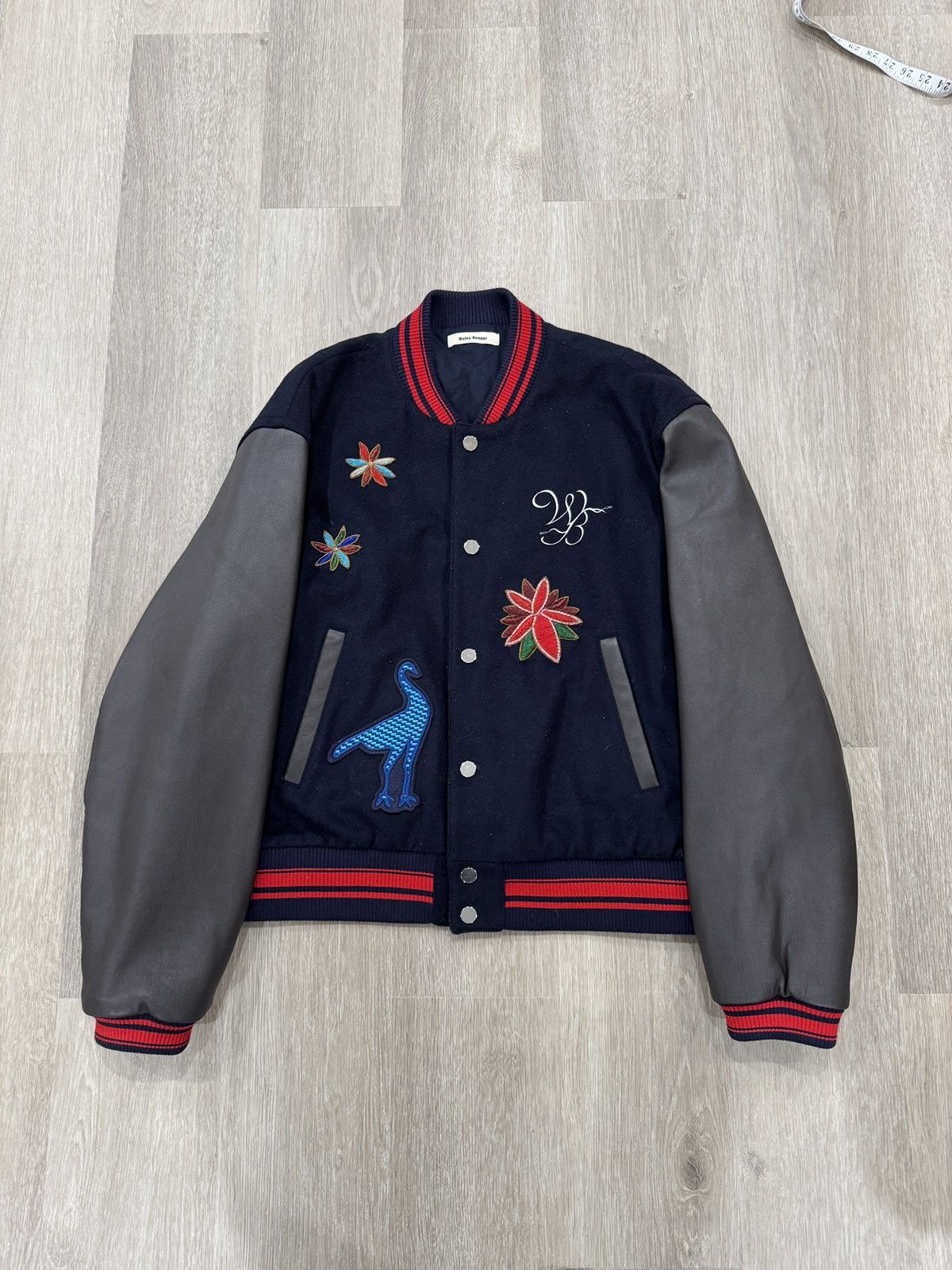 Wales Bonner WALES BONNER ASCEND VARSITY JACKET NAVY/BROWN Size US M / EU 48-50 / 2 - 1 Thumbnail