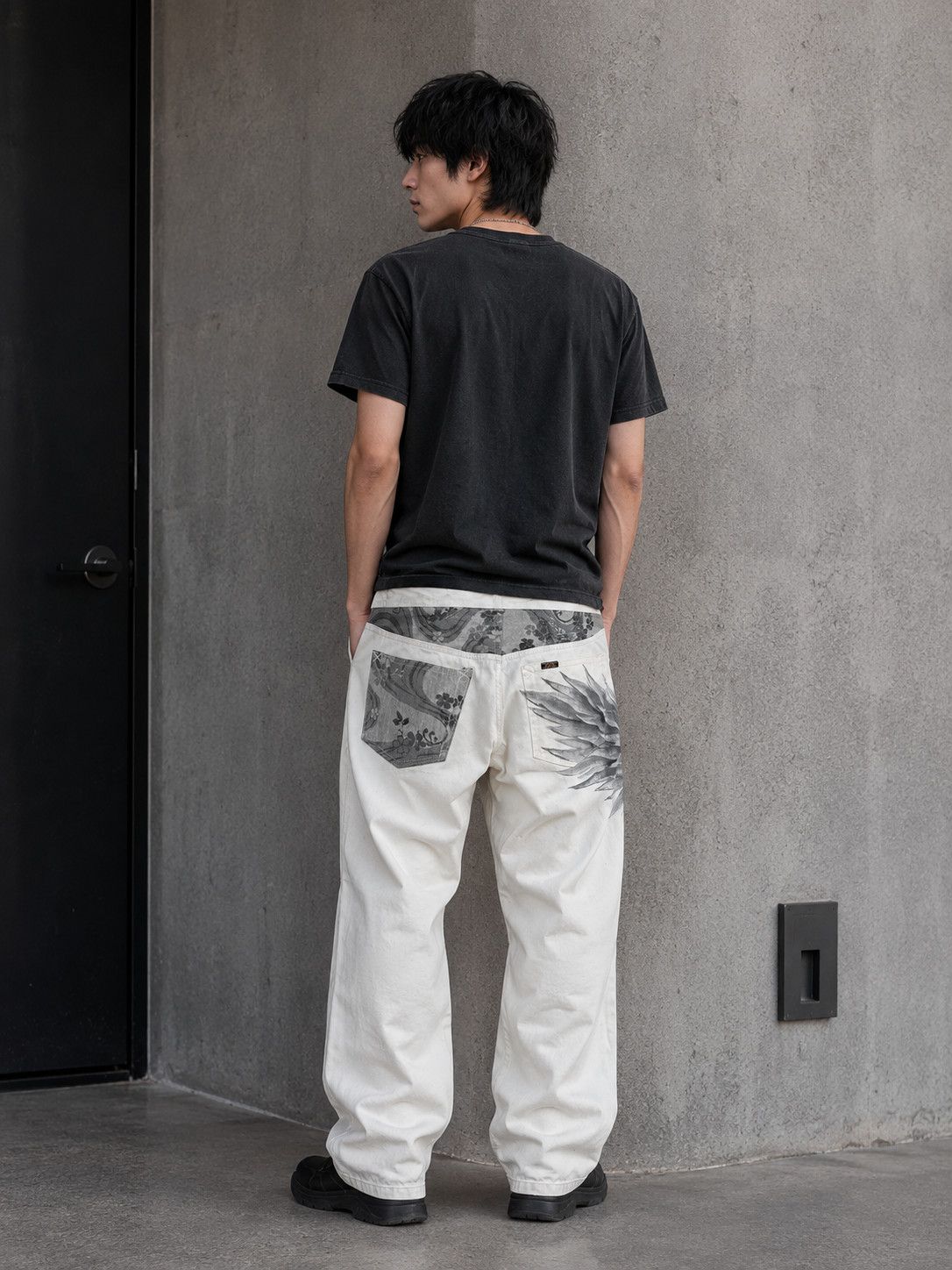 Japanese Brand Vintage Kyoto Japan Bird Art White Denim Pant Size US 28 / EU 44 - 2 Thumbnail