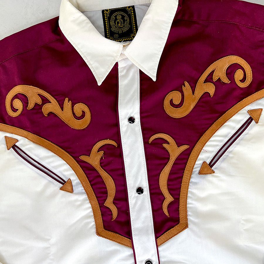 Other Espuela de Oro Vintage White & Burgundy Western Shirt Size US M / EU 48-50 / 2 - 3 Thumbnail