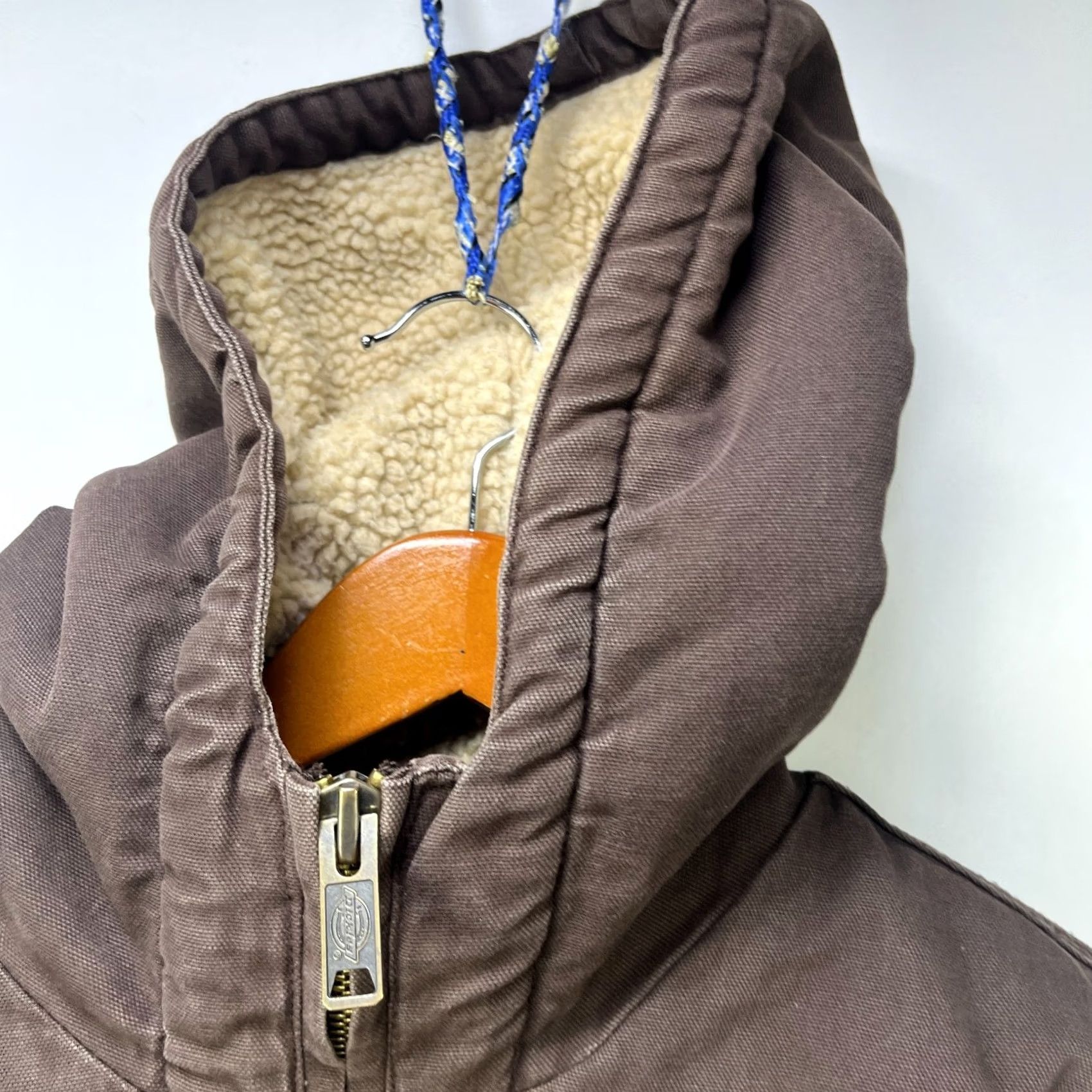 Dickies Vintage Dickies Sherpa Lined Hooded Jacket Large - Mid-Length - Brown Size US L / EU 52-54 / 3 - 4 Thumbnail