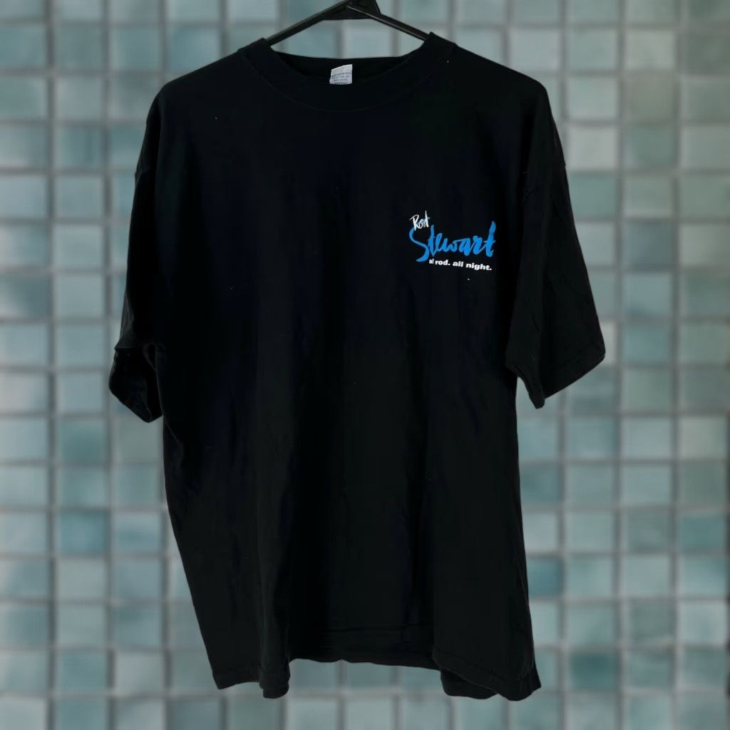 Vintage VINTAGE/ Galumo Men Rod Stewart All Road All Night Graphic Pullover Black T Shirt Size XL Size US XL / EU 56 / 4 - 1 Thumbnail