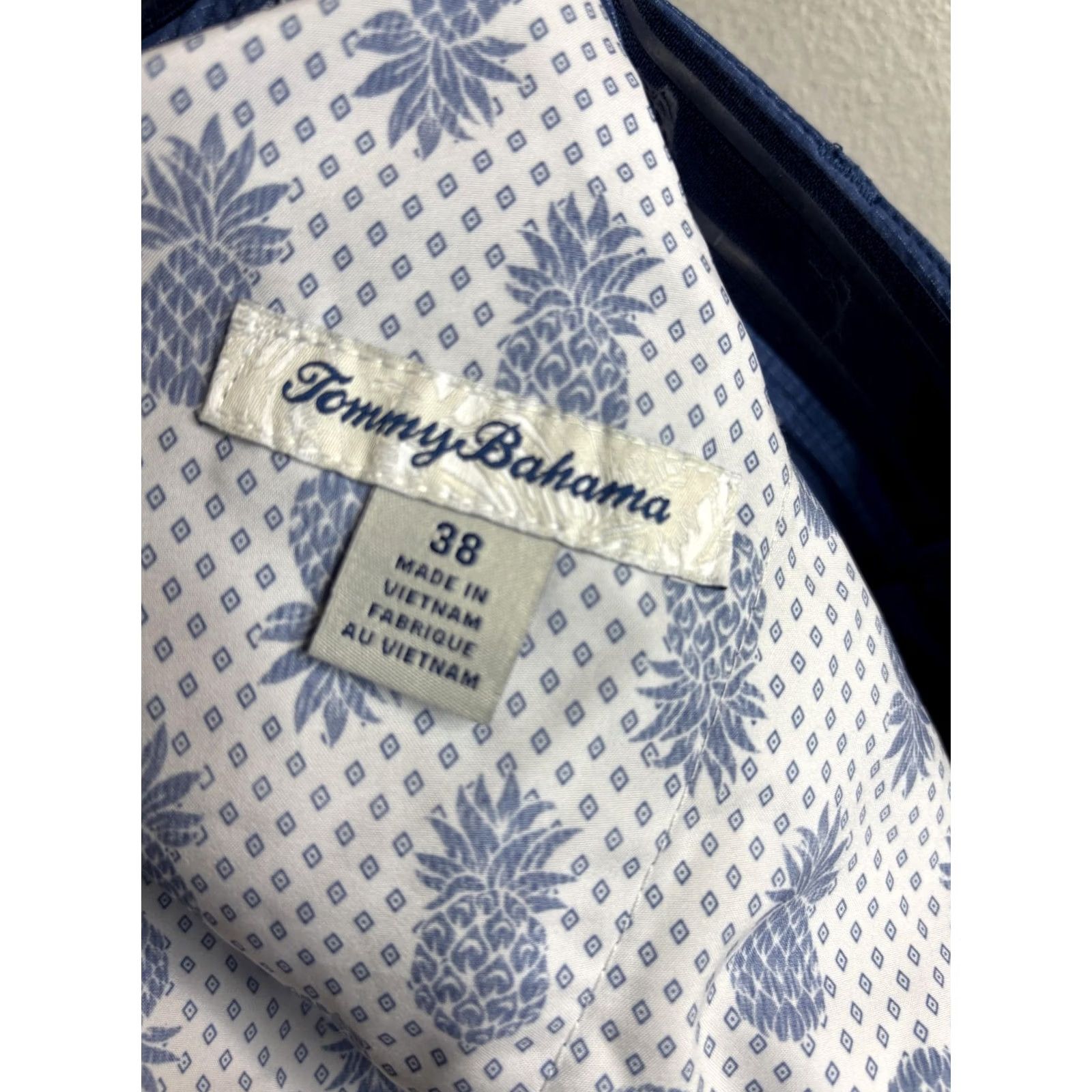 Tommy Bahama Tommy Bahama Shorts Mens 38 Blue Microfiber Check Stretch Chino Casual Golf Size US 38 / EU 54 - 6 Thumbnail