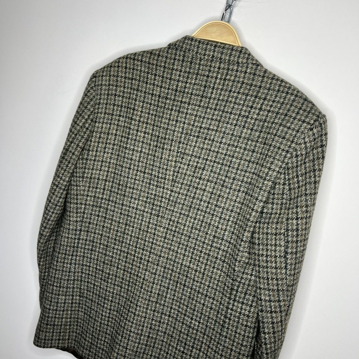 Designer × Harris Tweed × Vintage Vtg Harris Tweed Khaki Grey Coat WOOL Jacket Blazer 40 R Size 40R - 10 Thumbnail