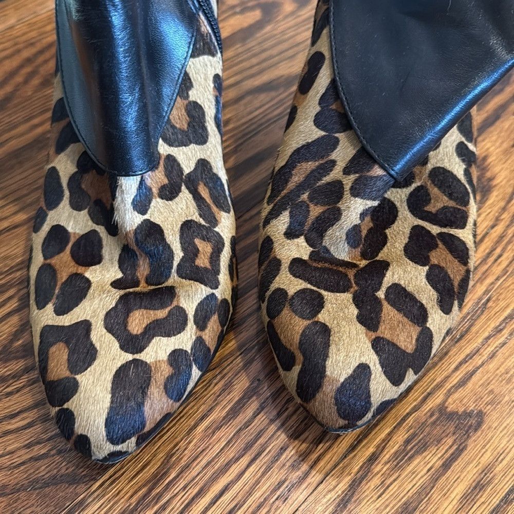 Chicos Chicos Women’s Leopard Ankle Boots Tan Black Calf Fur Size Size US 9.5 / IT 39.5 - 6 Thumbnail