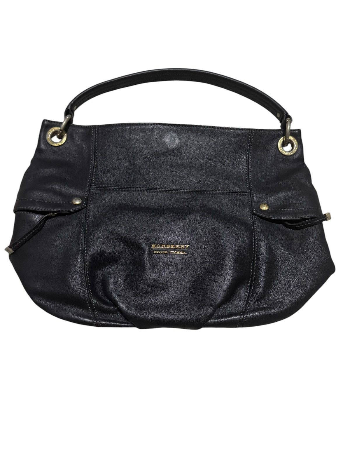 Burberry × Genuine Leather OG Burberry Blue Label Leather Large Tote Shoulder Handbag Size ONE SIZE - 2 Thumbnail