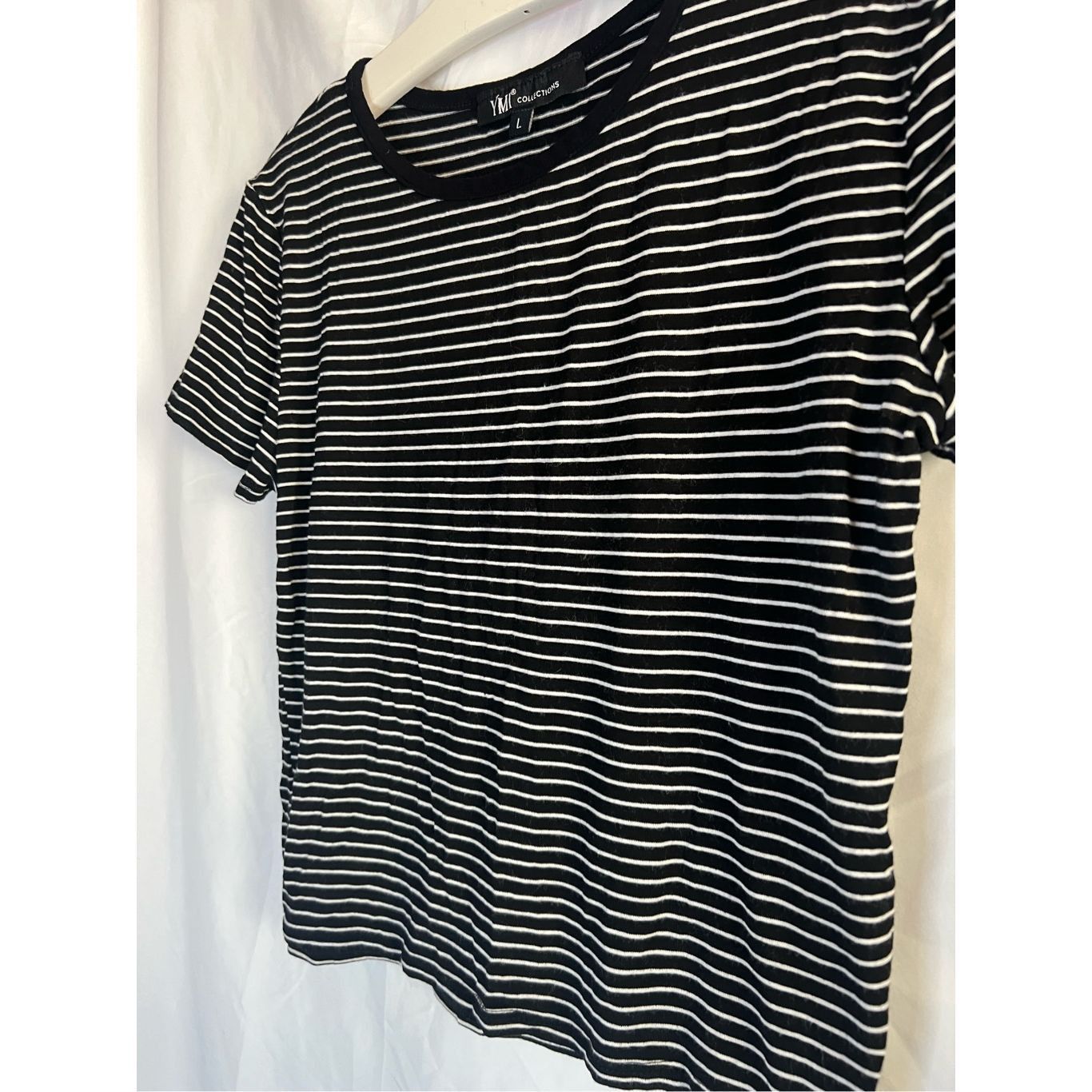 Other YMI Collections Black And White Striped Crop T-Shirt Woman’s Size L / US 10 / IT 46 - 2 Thumbnail