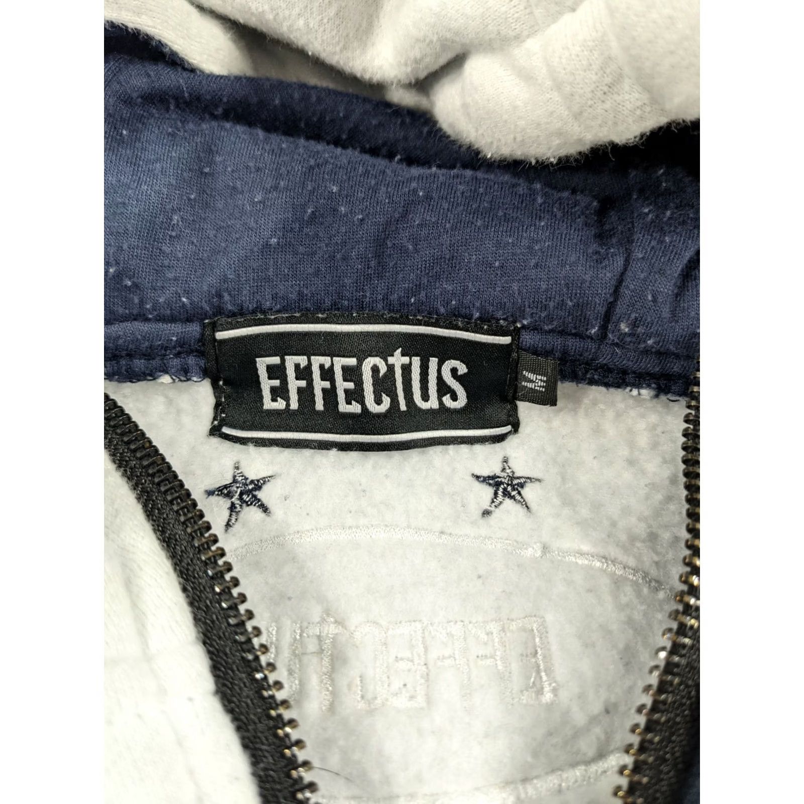 Vintage Effectus Clothing Mens Navy Striped Quarter Zip Hoodie W/Pockets Size Medium Size US M / EU 48-50 / 2 - 3 Thumbnail