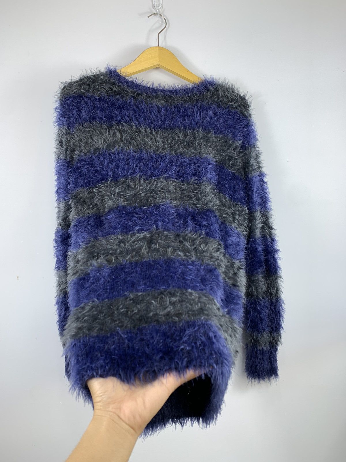 Issey Miyake × Japanese Brand Striped Fuzzy Mohair Grunge Distressed Kurt Cobain Style Size US M / EU 48-50 / 2 - 3 Thumbnail