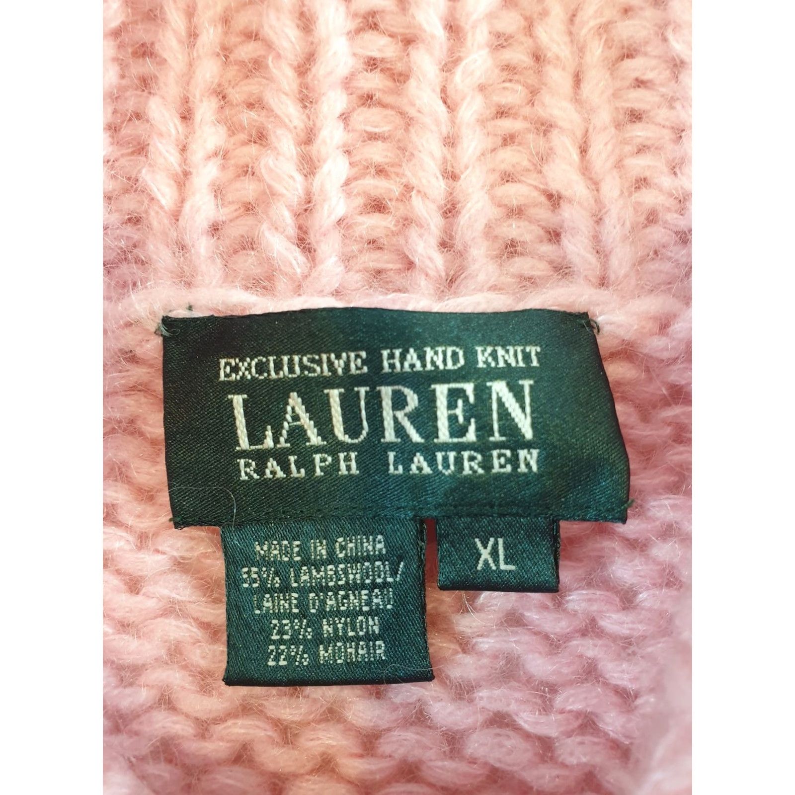 Ralph Lauren VINTAGE Lauren Ralph Lauren Sweater Womens XL Cable Knit Mohair Wool Shawl Collar Pullov Size XL / US 12-14 / IT 48-50 - 3 Thumbnail