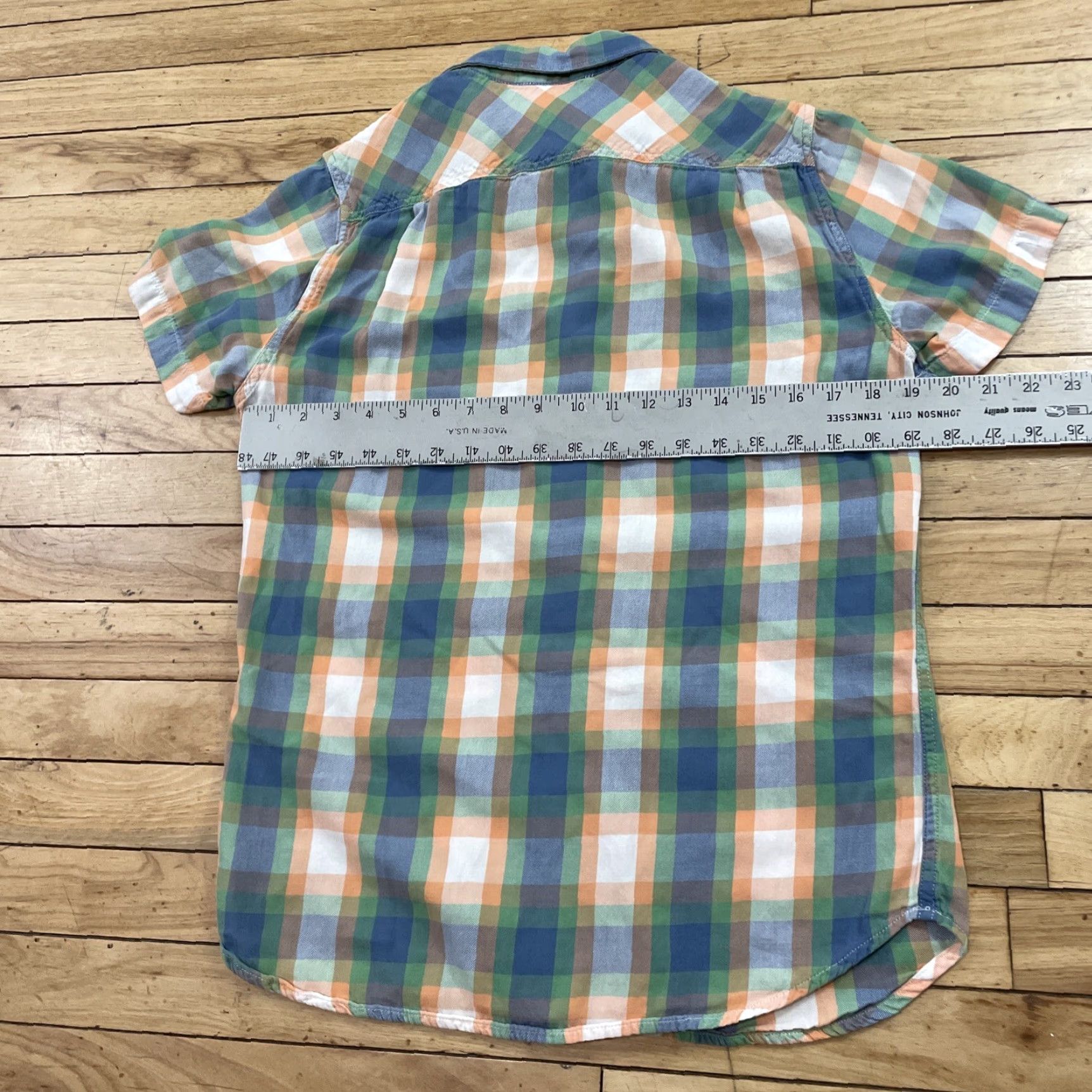 Ralph Lauren VINTAGE Ralph Lauren Denim & Supply Shirt Men S Y2k Bright Green Orange Plaid Madras Size US S / EU 44-46 / 1 - 7 Thumbnail