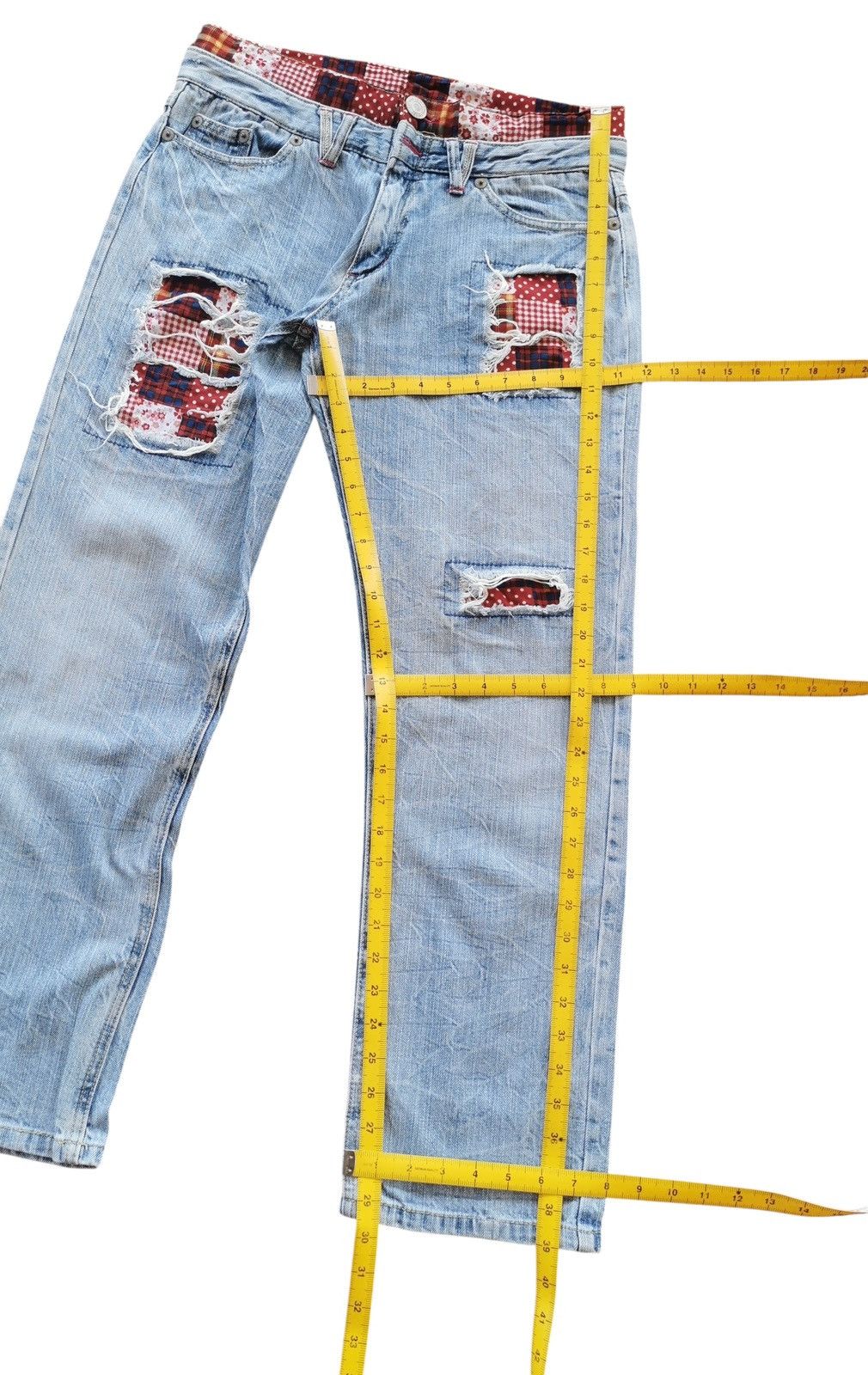 Japanese Brand Double Waist Patchwork Denim Jeans Lookalike Kapital Size US 32 / EU 48 - 5 Thumbnail