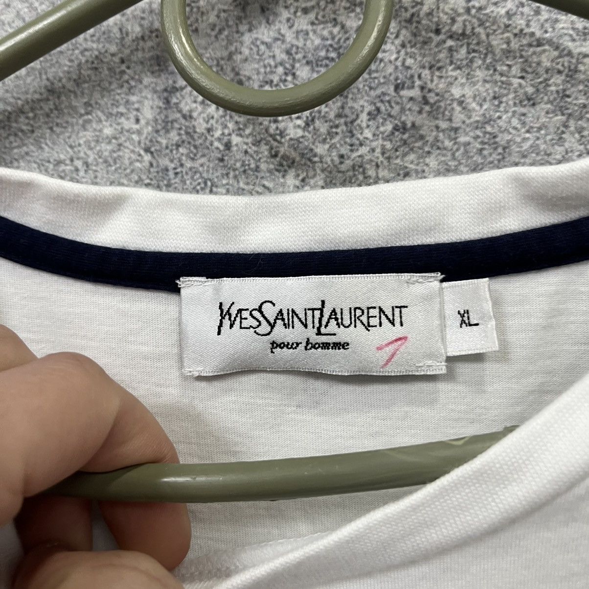 Yves Saint Laurent Vintage YSL Yves Saint Lauren T-Shirt Big Logo White Size US XL / EU 56 / 4 - 11 Thumbnail