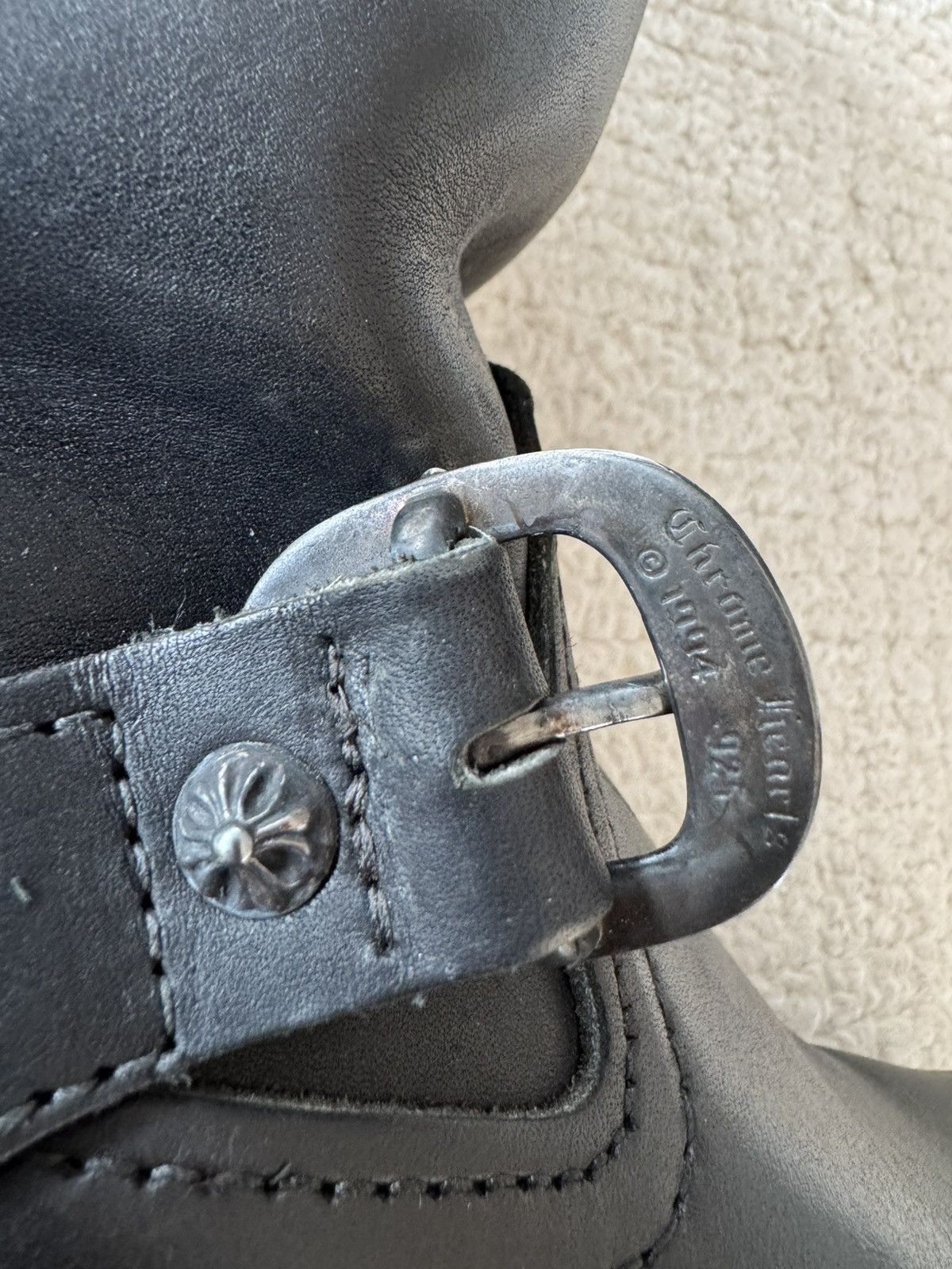 Chrome Hearts Chrome Hearts x Wesco Black Engineer Leather Boots Size US 5.5 / IT 35.5 - 13 Thumbnail