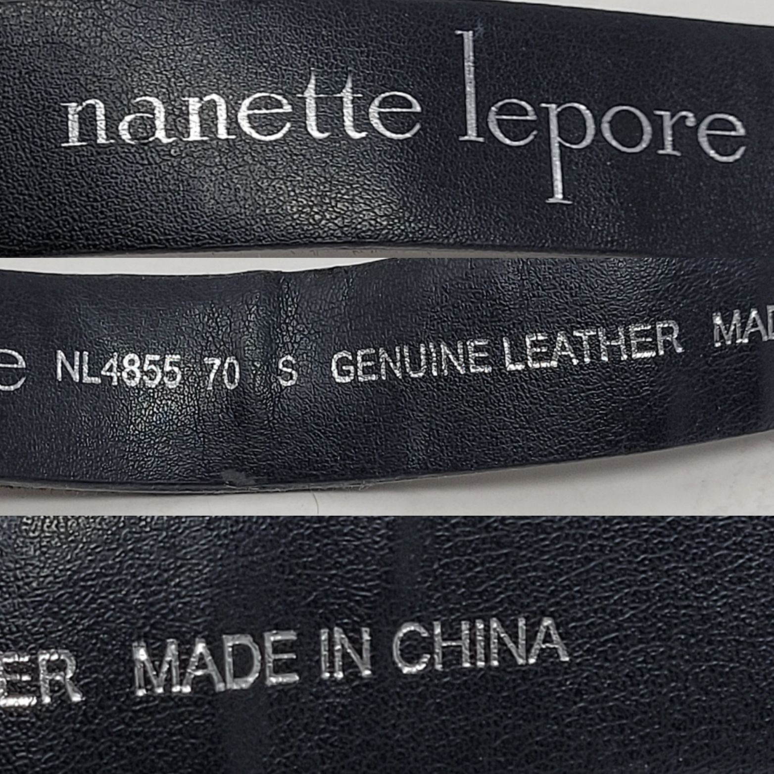 Nanette Lepore Nanette Lepore Houndstooth Gingham Genuine Leather Fur Belt Size ONE SIZE - 3 Thumbnail