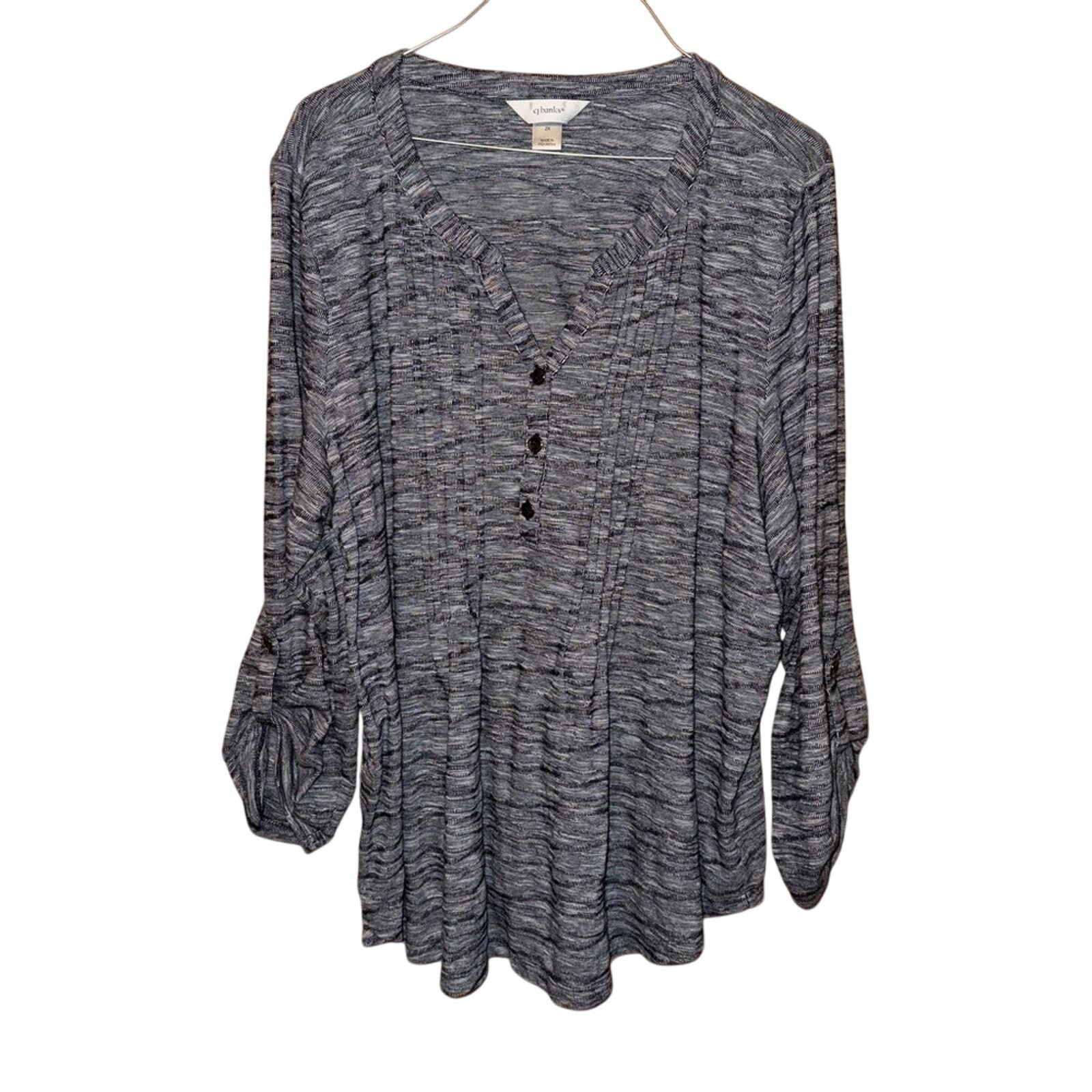 Other CJ Banks Women's Gray Top Size 2X Size XXL / US 16-18 / IT 52-54 - 1 Thumbnail
