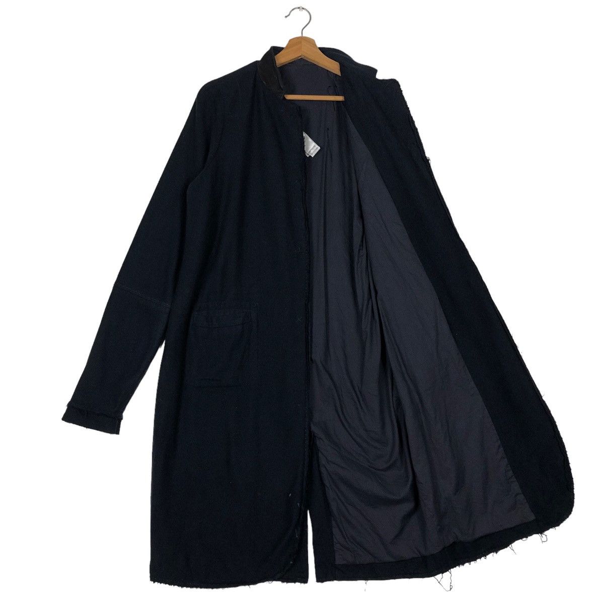 Japanese Brand 🔥Rich Black Long Jacket Fly Coats Kitsune Made in Italy Size US M / EU 48-50 / 2 - 10 Thumbnail