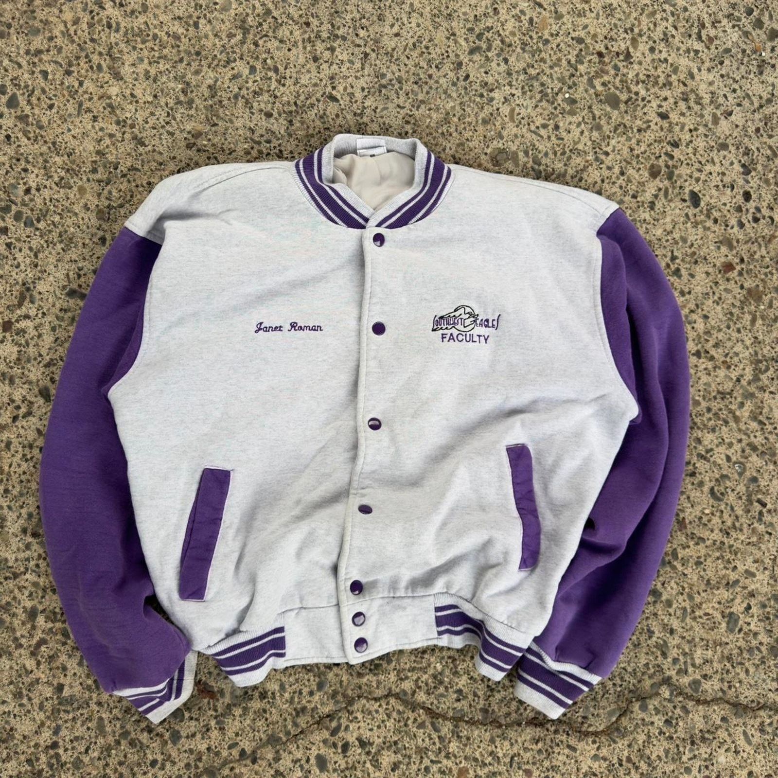 Fruit Of The Loom Vintage late 90s varsity style purple Size US XL / EU 56 / 4 - 1 Thumbnail