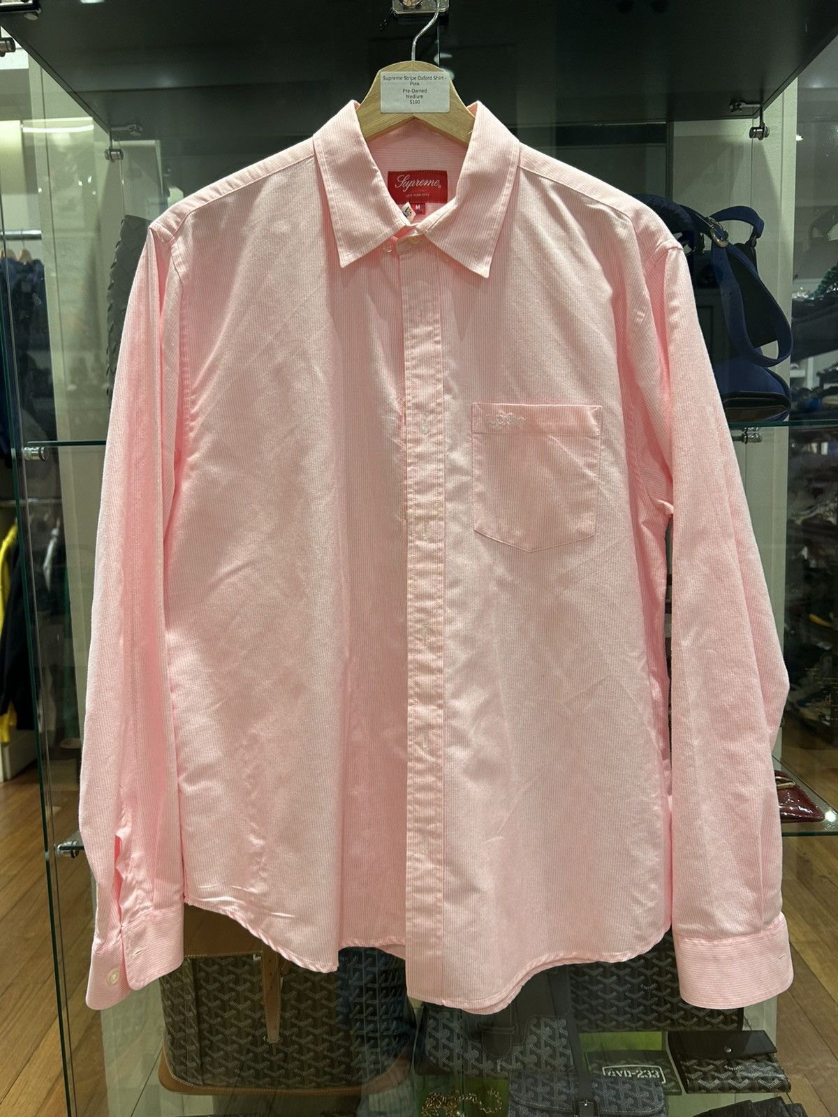 Supreme Supreme Stripe Oxford Shirt - Pink Size US M / EU 48-50 / 2 - 1 Thumbnail