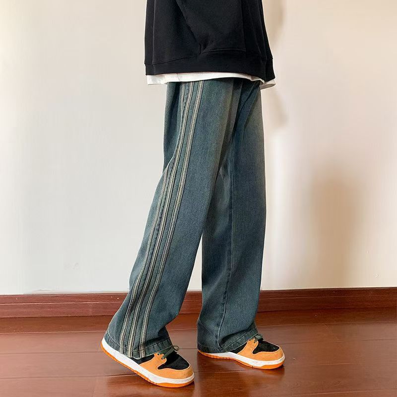 Japanese Brand × Jean Street retro side stripe washed jeans Size US 32 / EU 48 - 2 Thumbnail