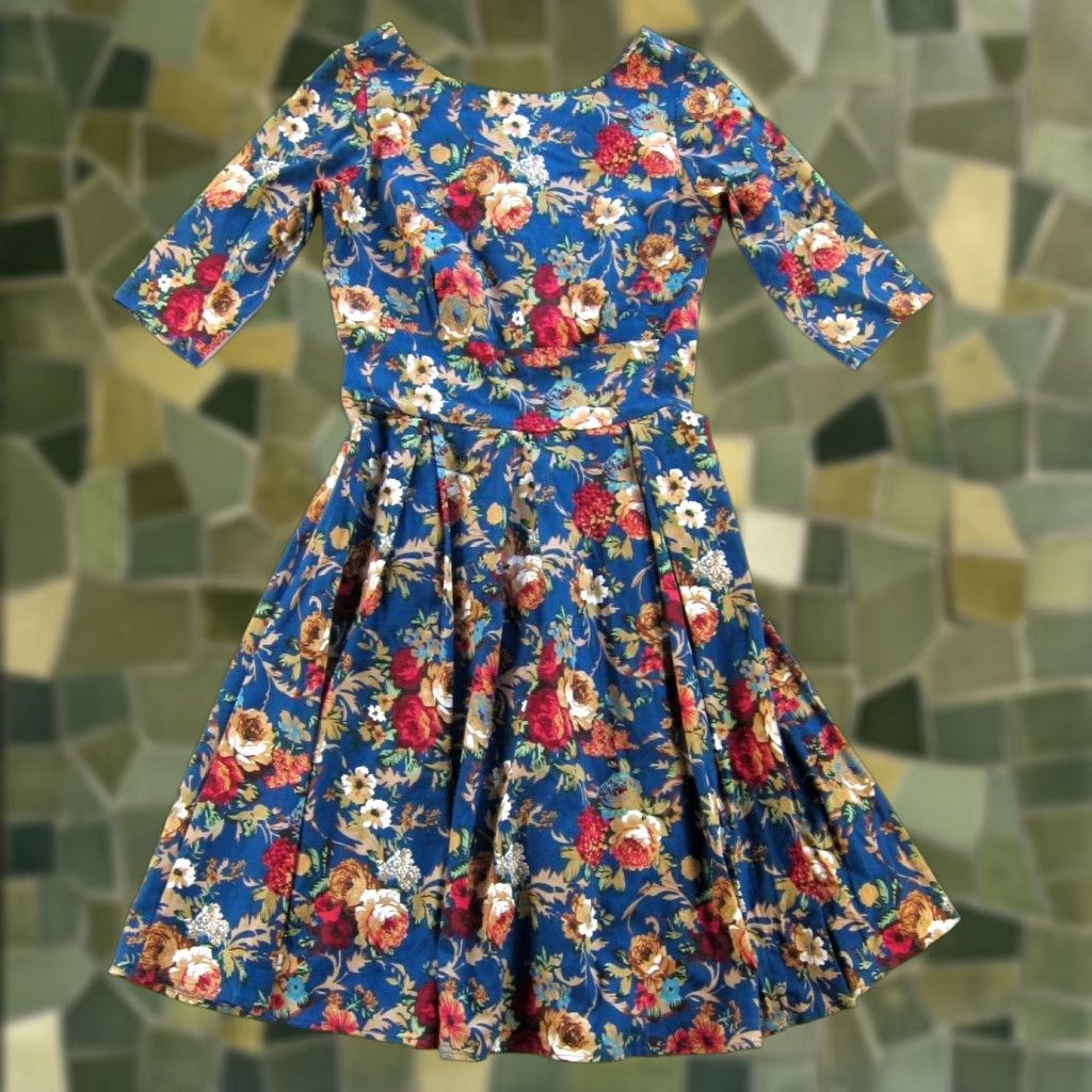 Vintage Mint Limit Dress S Pink Cotton Stretch Floral 3/4 Sleeve Sheath Size S / US 4 / IT 40 - 1 Thumbnail