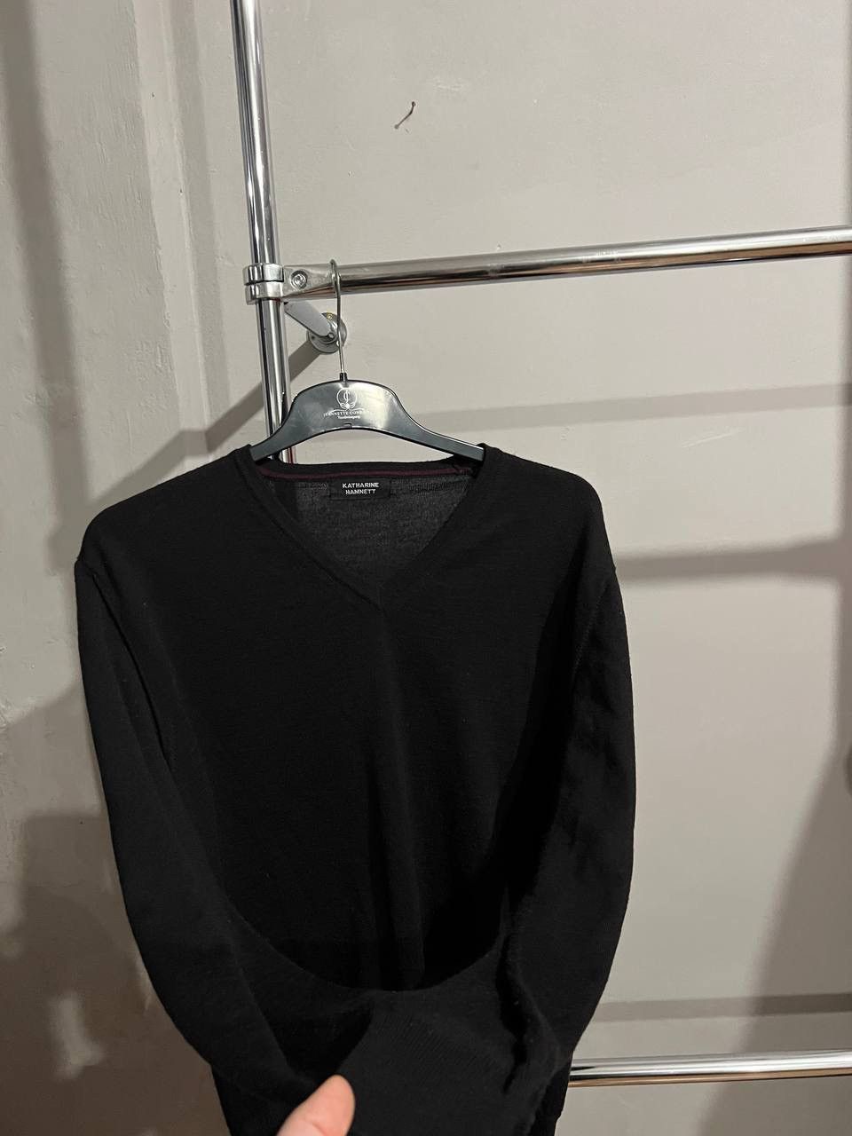 Katharine Hamnett London KATHARINE HAMNETT WOOL V-NECK CLASSIC MENS JUMPER SWEATER XL Size US XL / EU 56 / 4 - 8 Thumbnail
