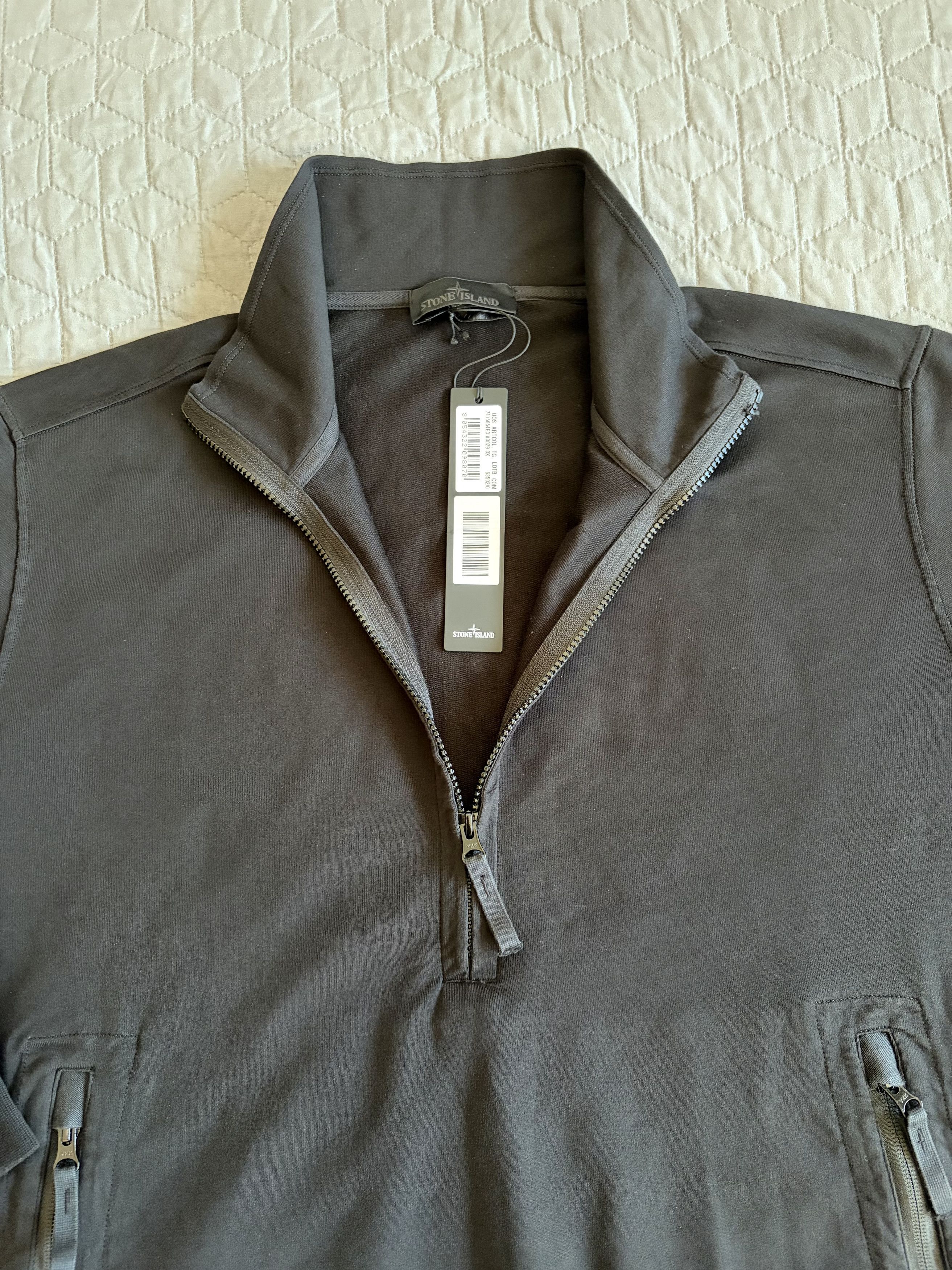 Stone Island Stone Island Ghost Half Zip Sweat Black Size US XXL / EU 58 / 5 - 3 Thumbnail