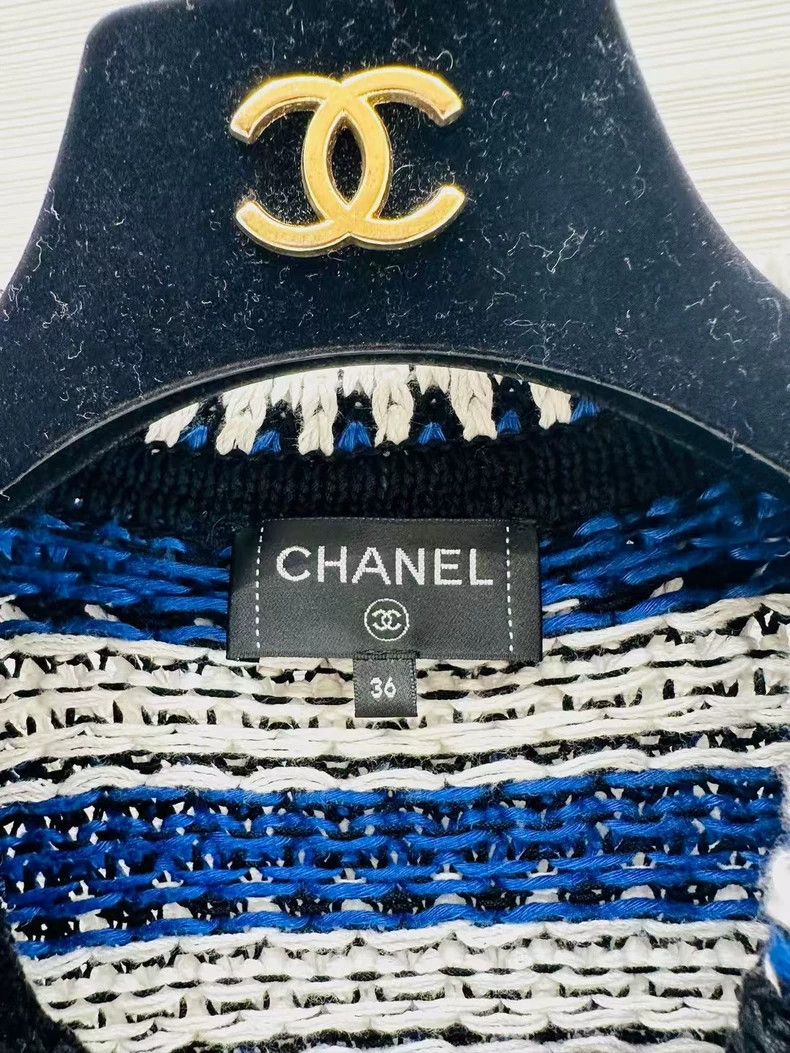 Chanel Chanel Striped blue and white lapel cardigan jacket Size XS / US 0-2 / IT 36-38 - 5 Thumbnail
