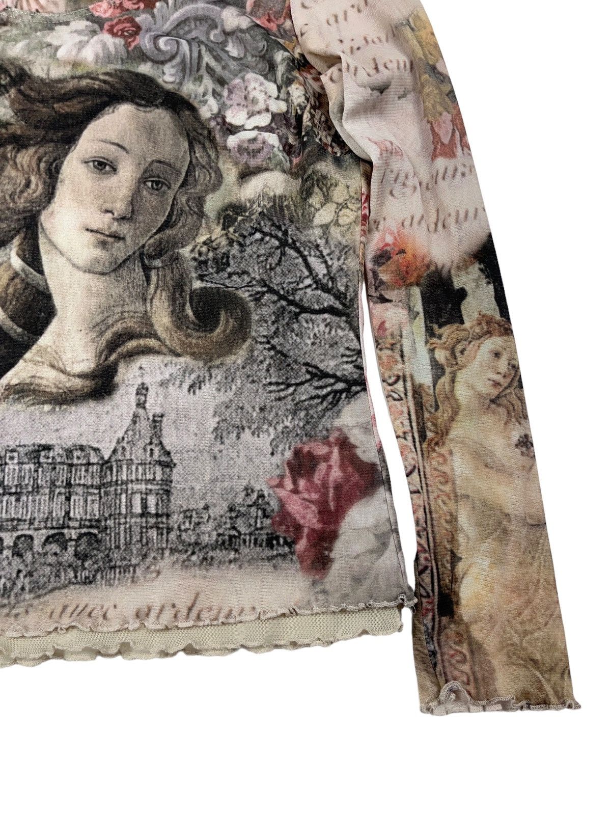 Seditionaries Amazing Renaissance Mesh Blouse Top All Over Print y2k Size M / US 6-8 / IT 42-44 - 3 Thumbnail
