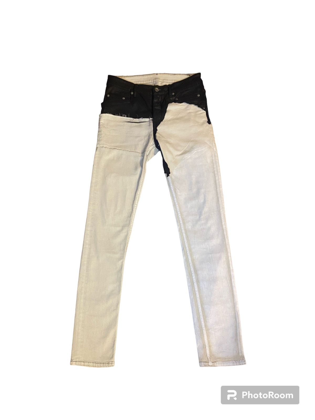 image of Rick Owens Tyrone Waxed Denim in White, Men's (Size 31)