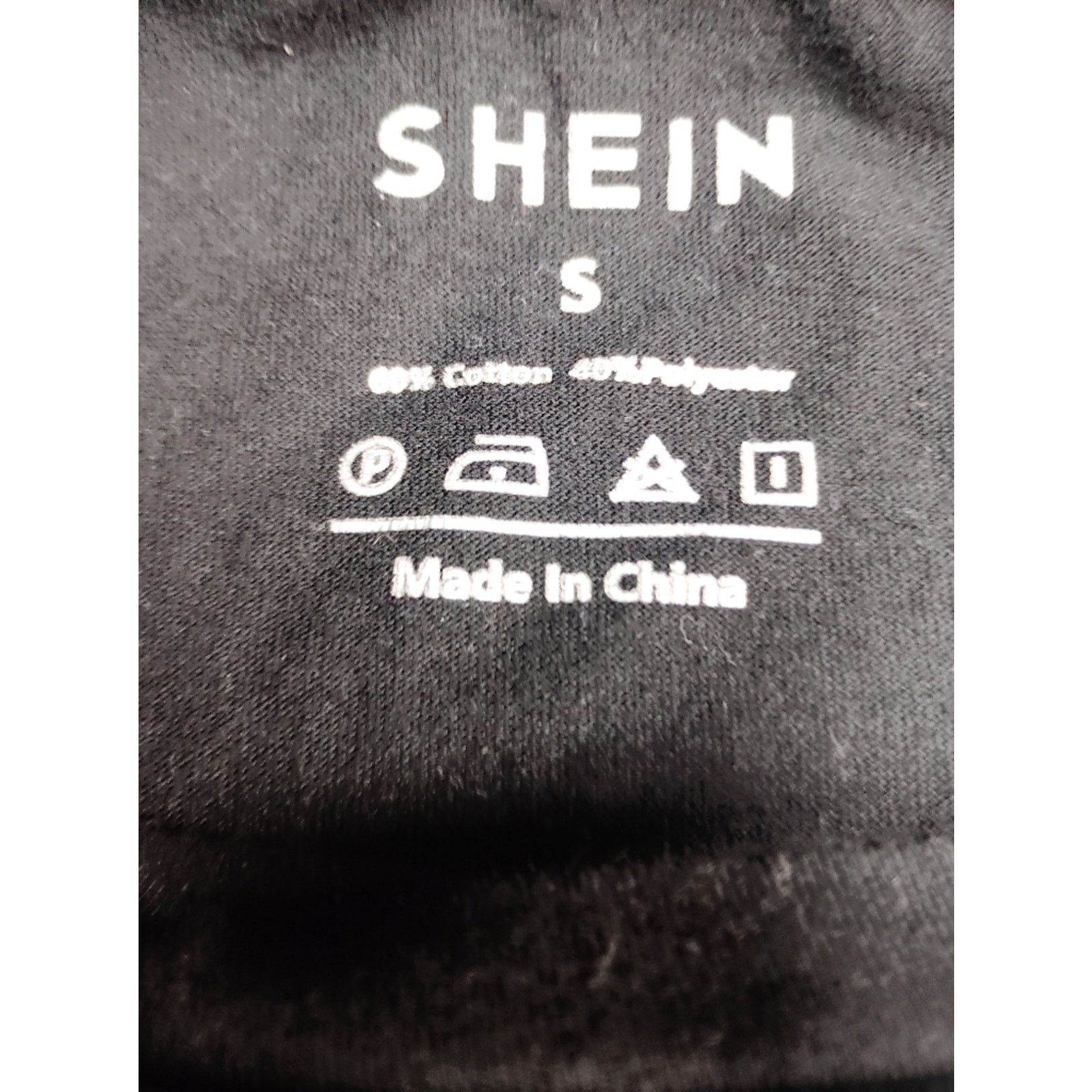 Shein SHEIN Black Tee with Metallic Gold Heart Grid Size S / US 4 / IT 40 - 3 Thumbnail