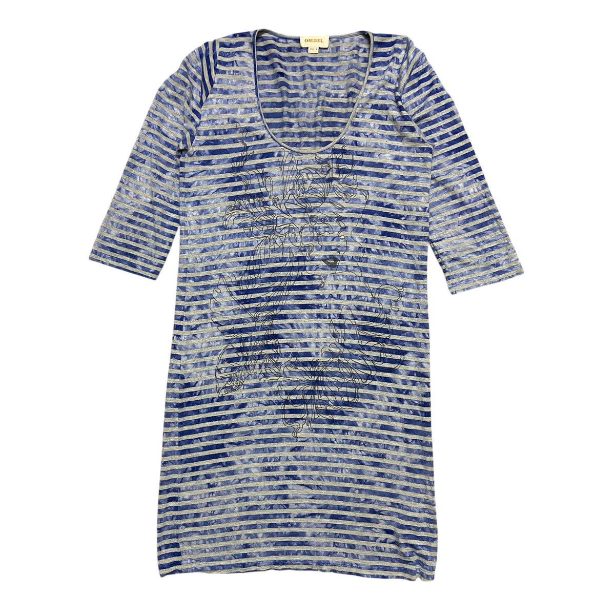 Diesel Diesel Striped Graphic Tshirt Size M / US 6-8 / IT 42-44 - 1 Thumbnail