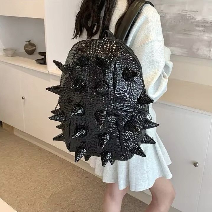 Other Gothic Punk Capacity Hedgehog Trendy Waterproof Backpack Size ONE SIZE - 4 Thumbnail