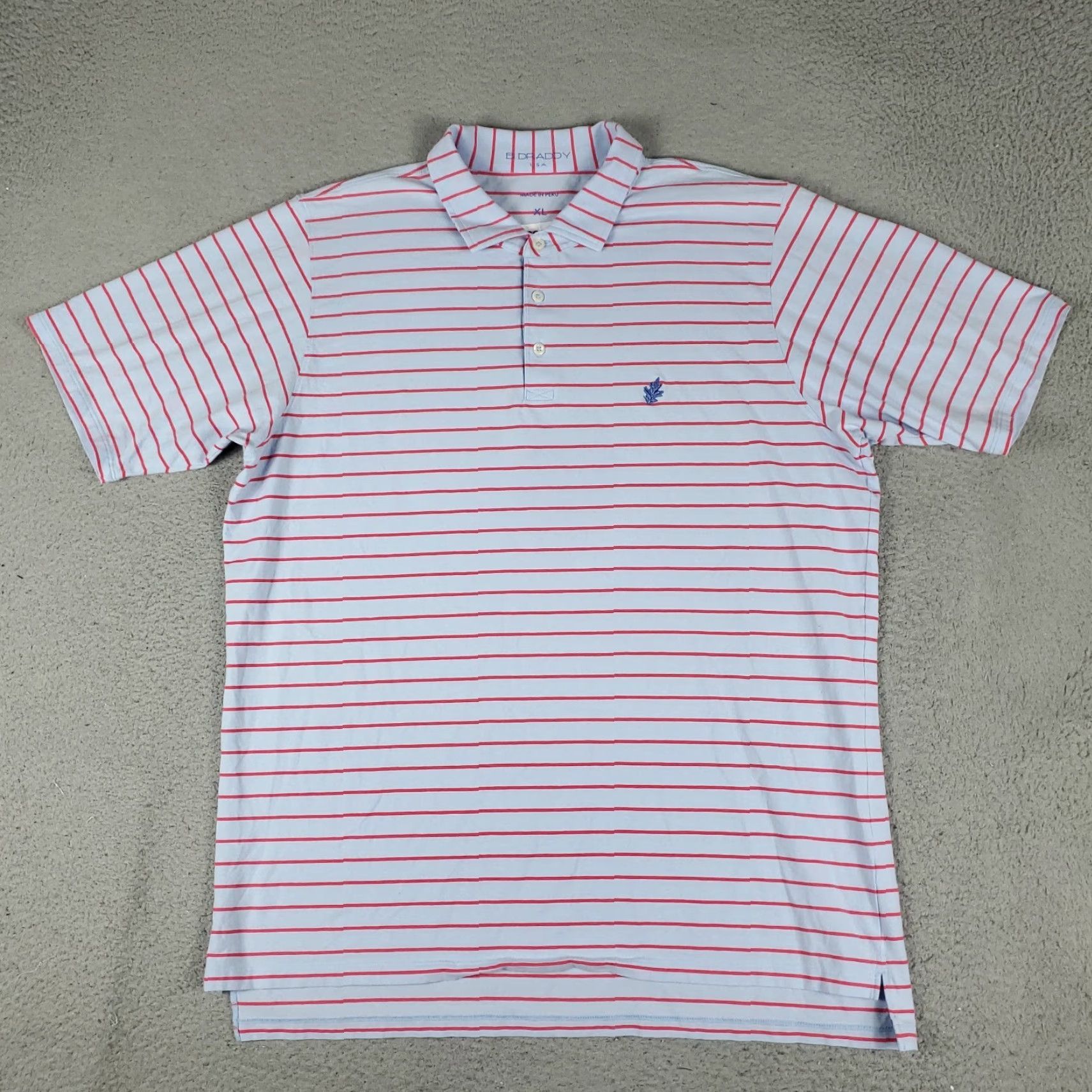 Vintage B Draddy Polo Shirt Mens Size XL Blue Striped Golf Casual Short Sleeve Size US XL / EU 56 / 4 - 2 Thumbnail