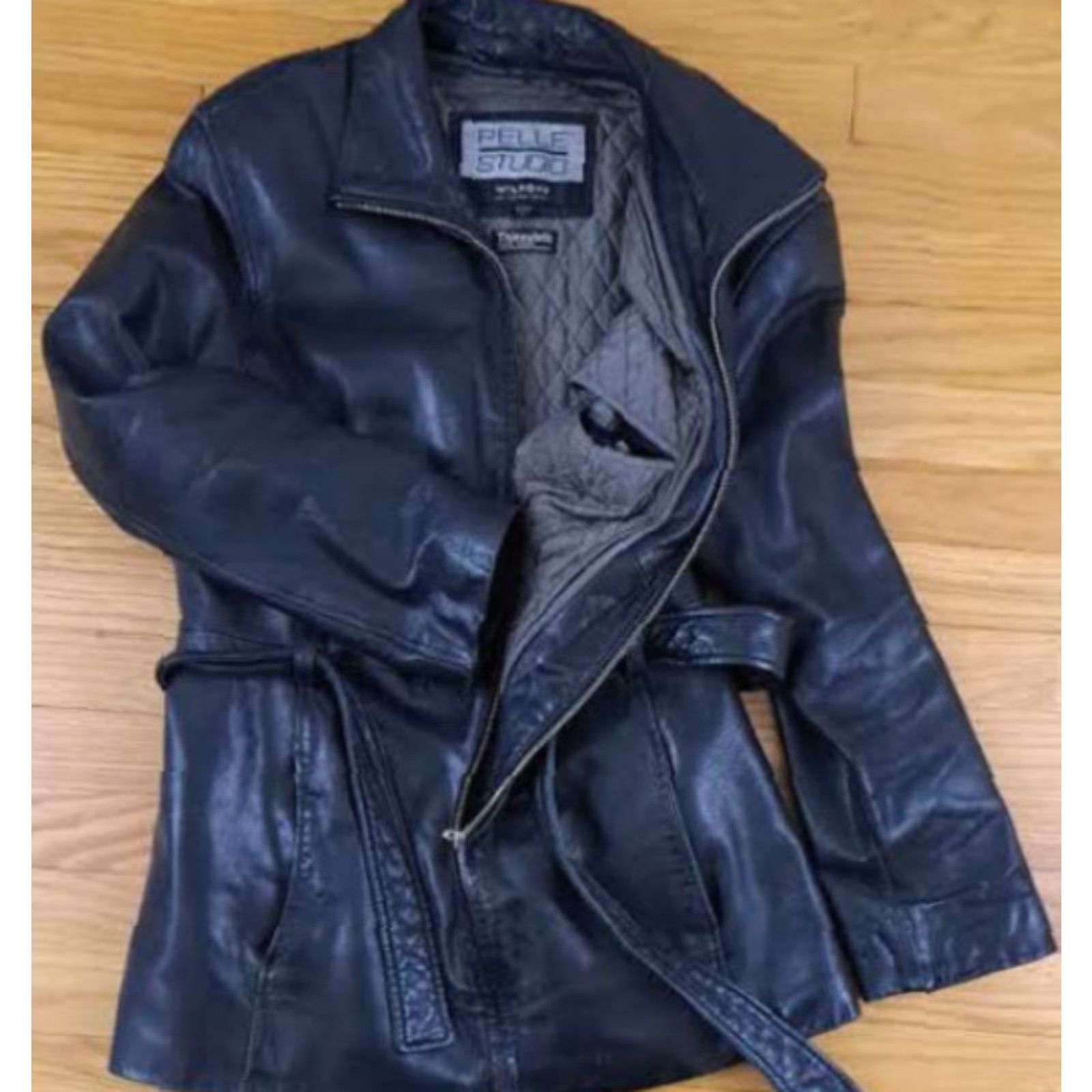 Vintage VINTAGE Pelle Studio Wilson Leather Jacket Belted Zip Full Zip Men L Black Size US L / EU 52-54 / 3 - 5 Thumbnail