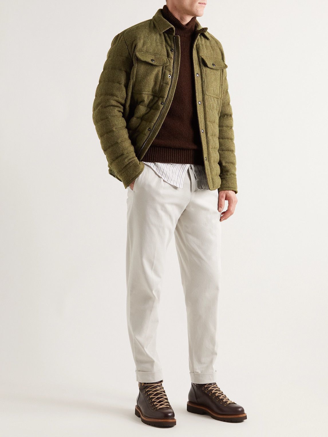 Ralph Lauren Purple Label Astor Quilted Wool Down Jacket - Green Size US M / EU 48-50 / 2 - 4 Thumbnail