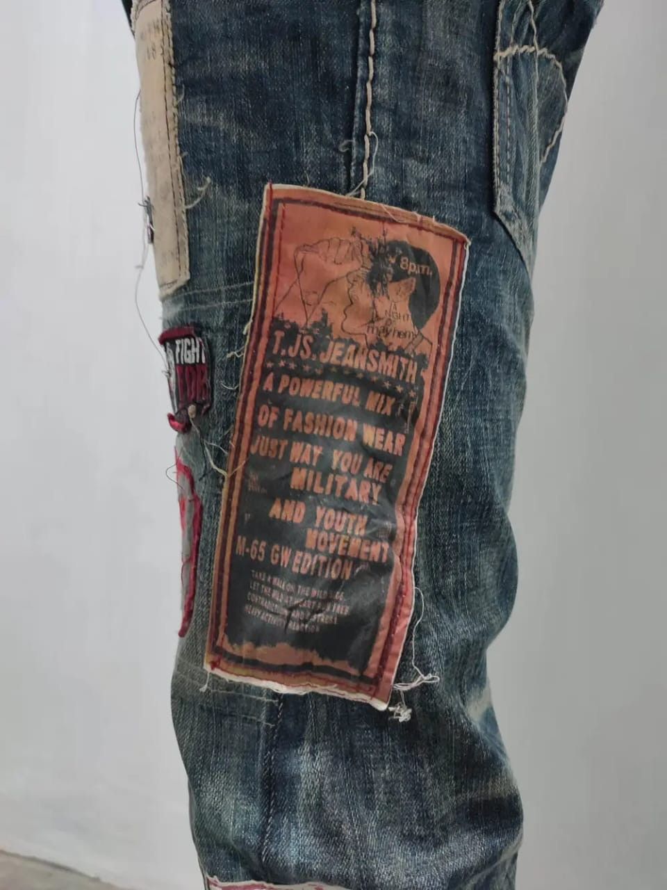 Japanese Brand Tough Jeansmith Nice Art Patches Punk Jeans Pants Size US 29 - 19 Thumbnail