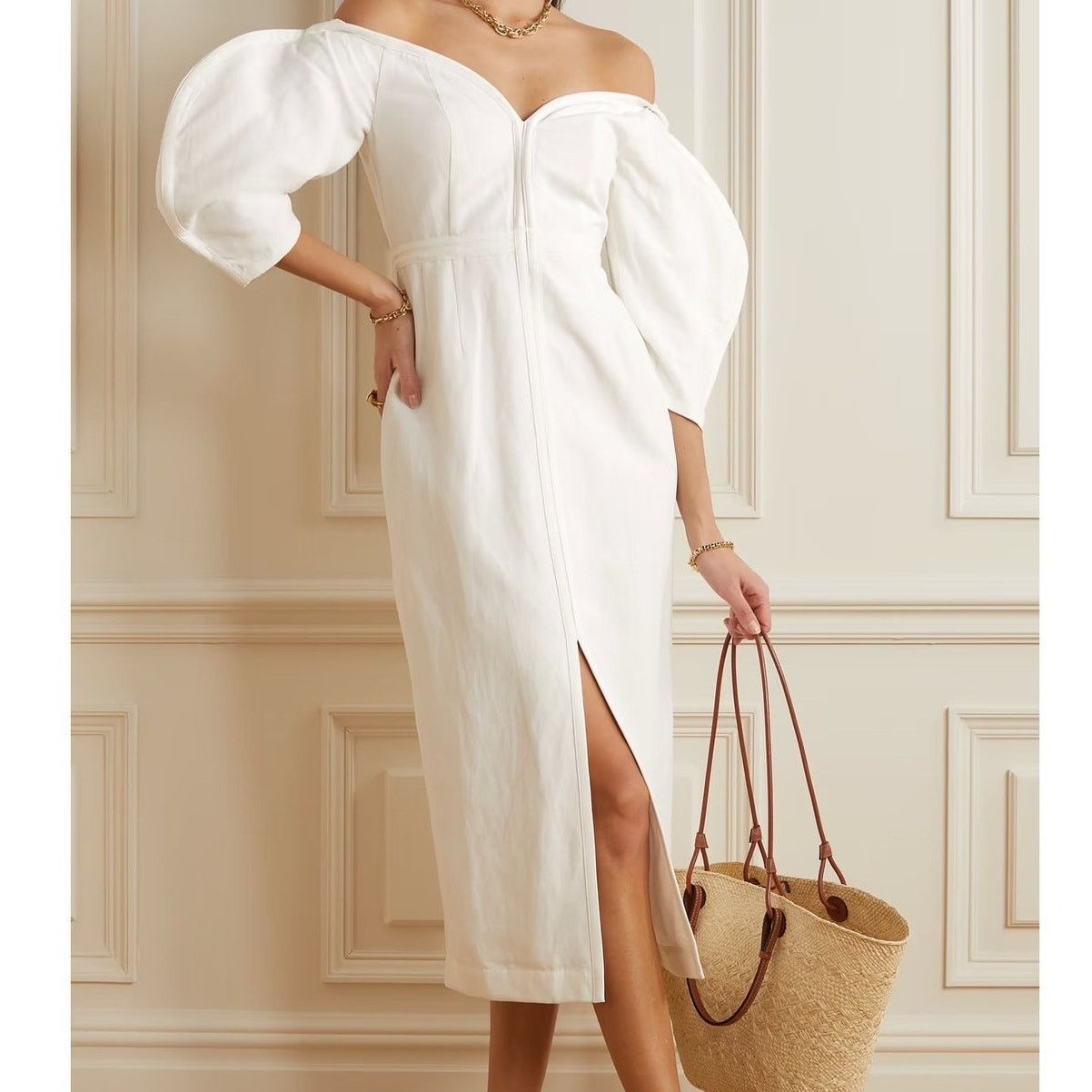 Mara Hoffman Mara Hoffman Leonara puff sleeve midi dress white size 00 Size XXS / US 00 / IT 34 - 1 Thumbnail
